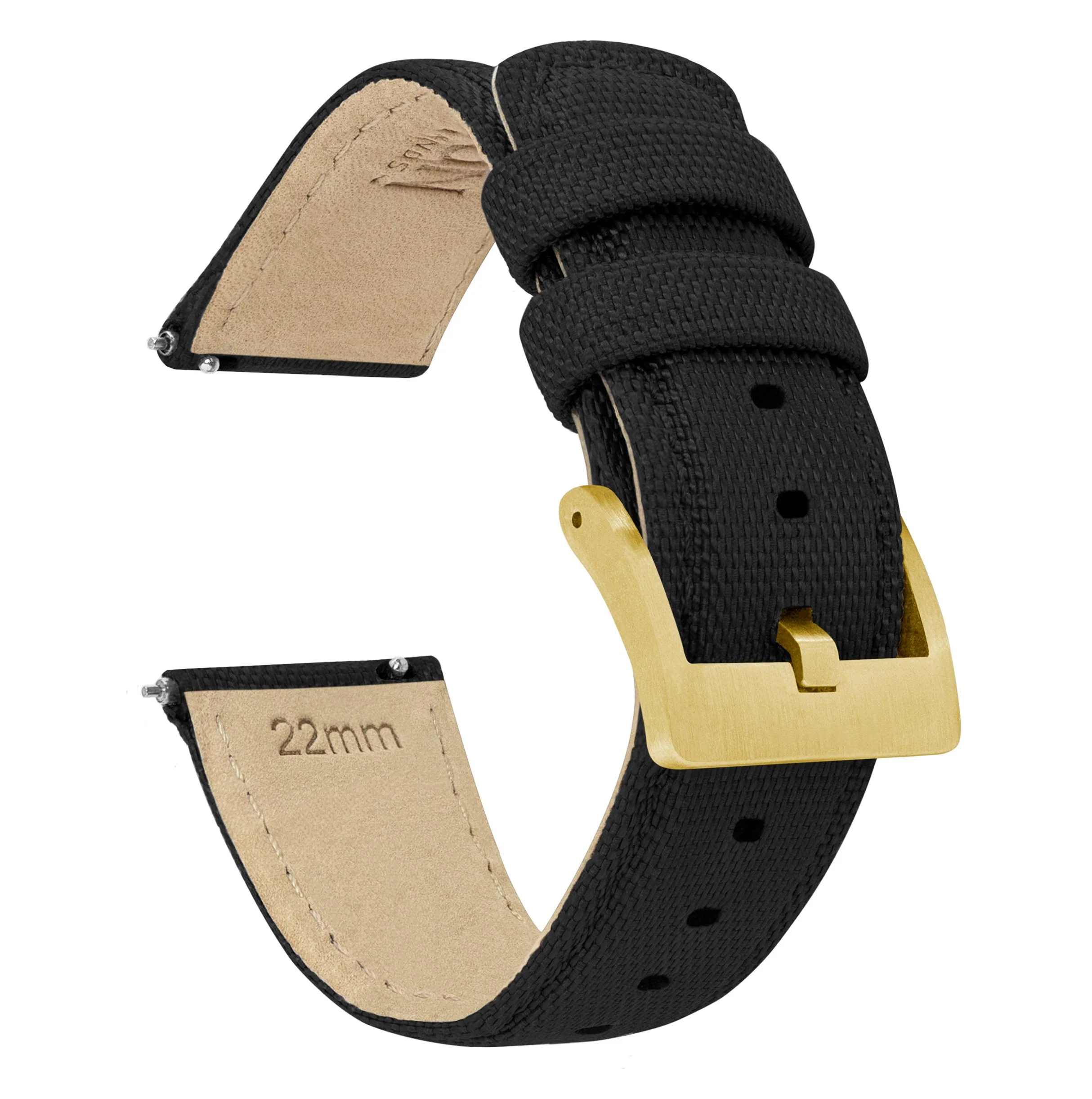 Black Sailcloth Quick Release Watch Band - Image 10