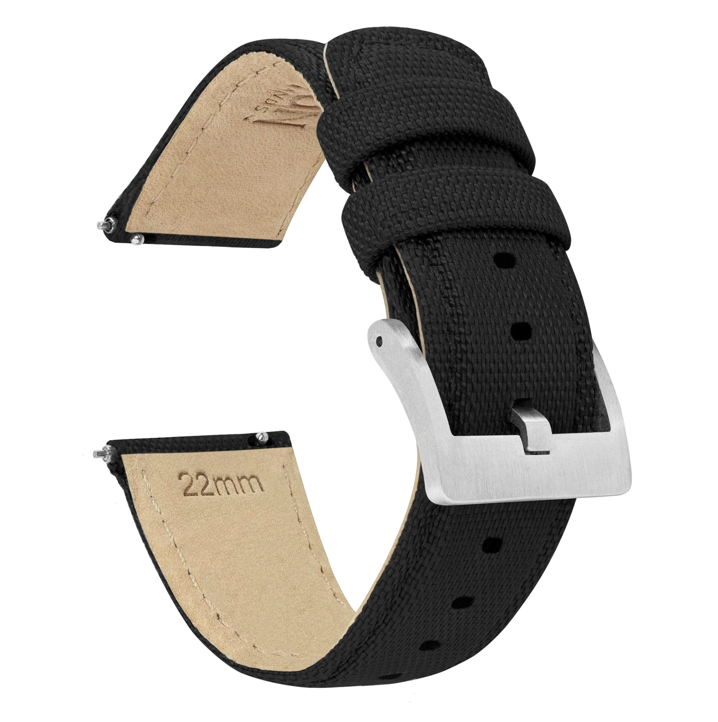 Black Sailcloth Quick Release Watch Band - Image 3