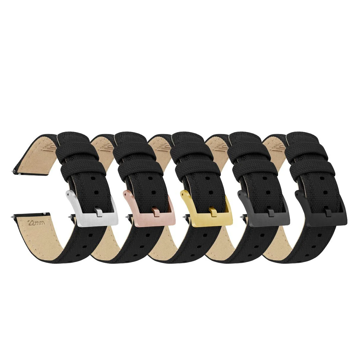 Black Sailcloth Quick Release Watch Band - Image 4