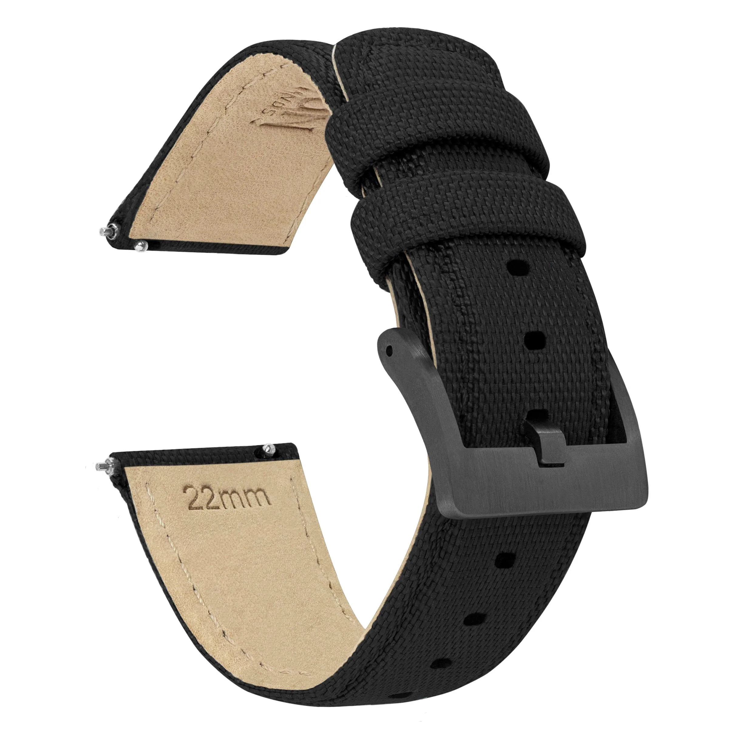 Black Sailcloth Quick Release Watch Band - Image 7