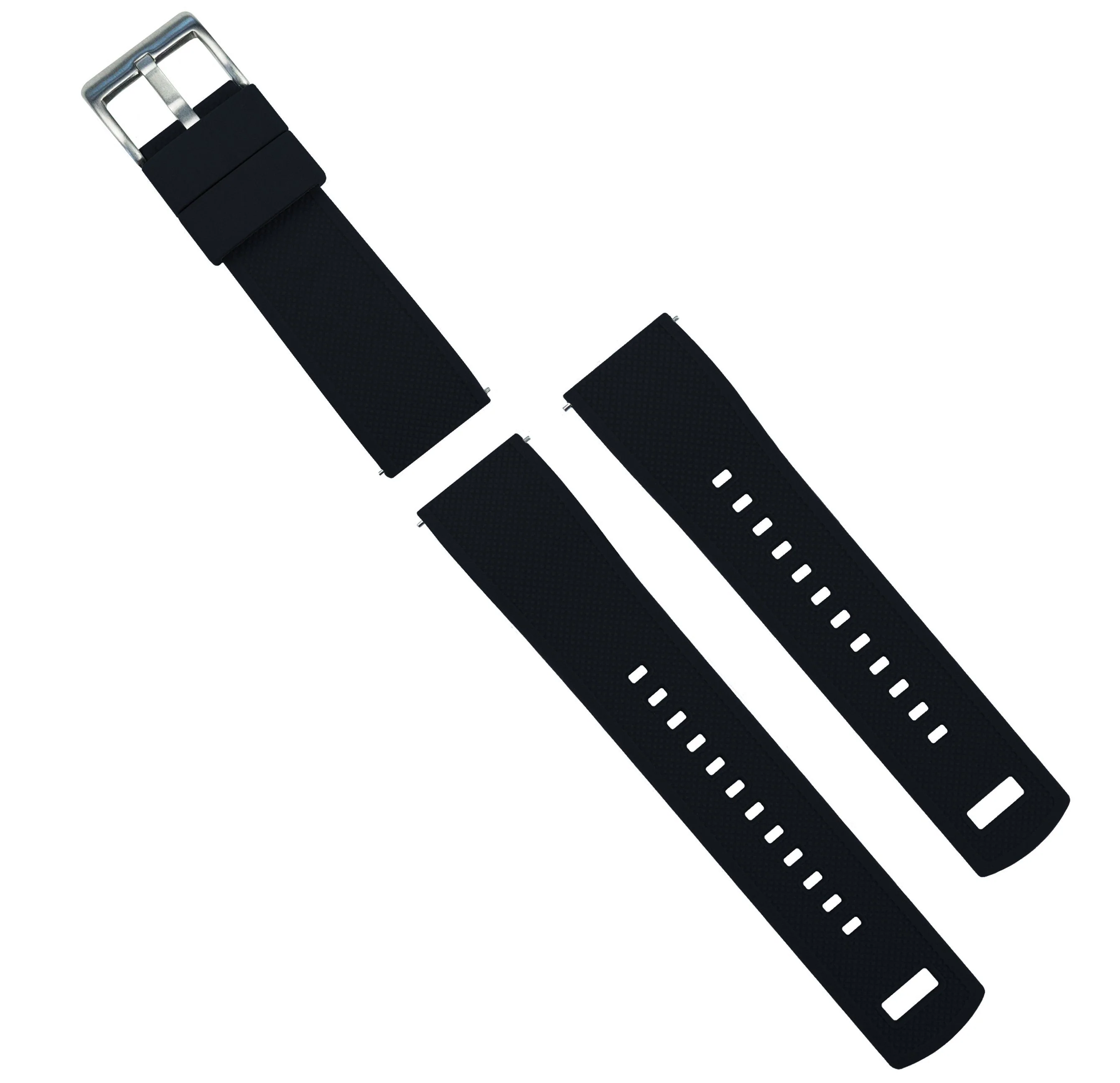 Black Top Crimson Red Bottom Elite Silicone Watch Band - Image 3