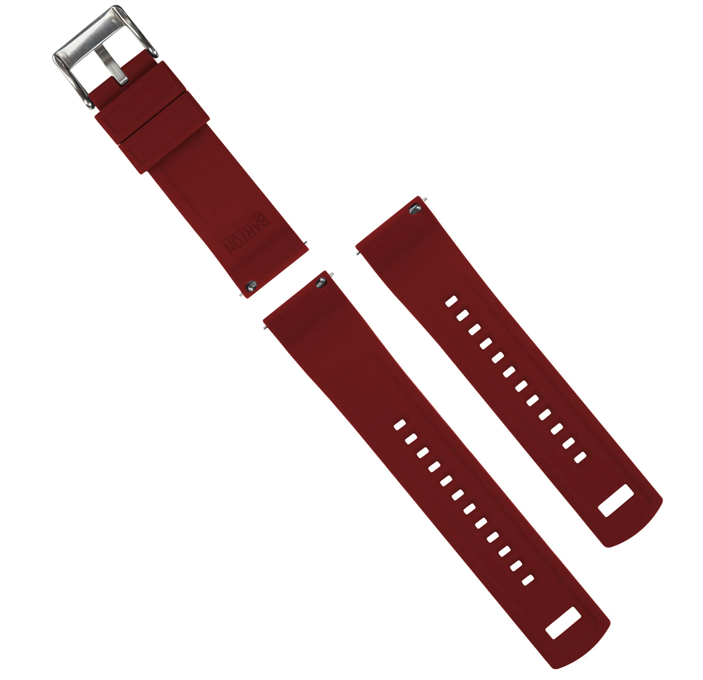 Black Top Crimson Red Bottom Elite Silicone Watch Band - Image 4