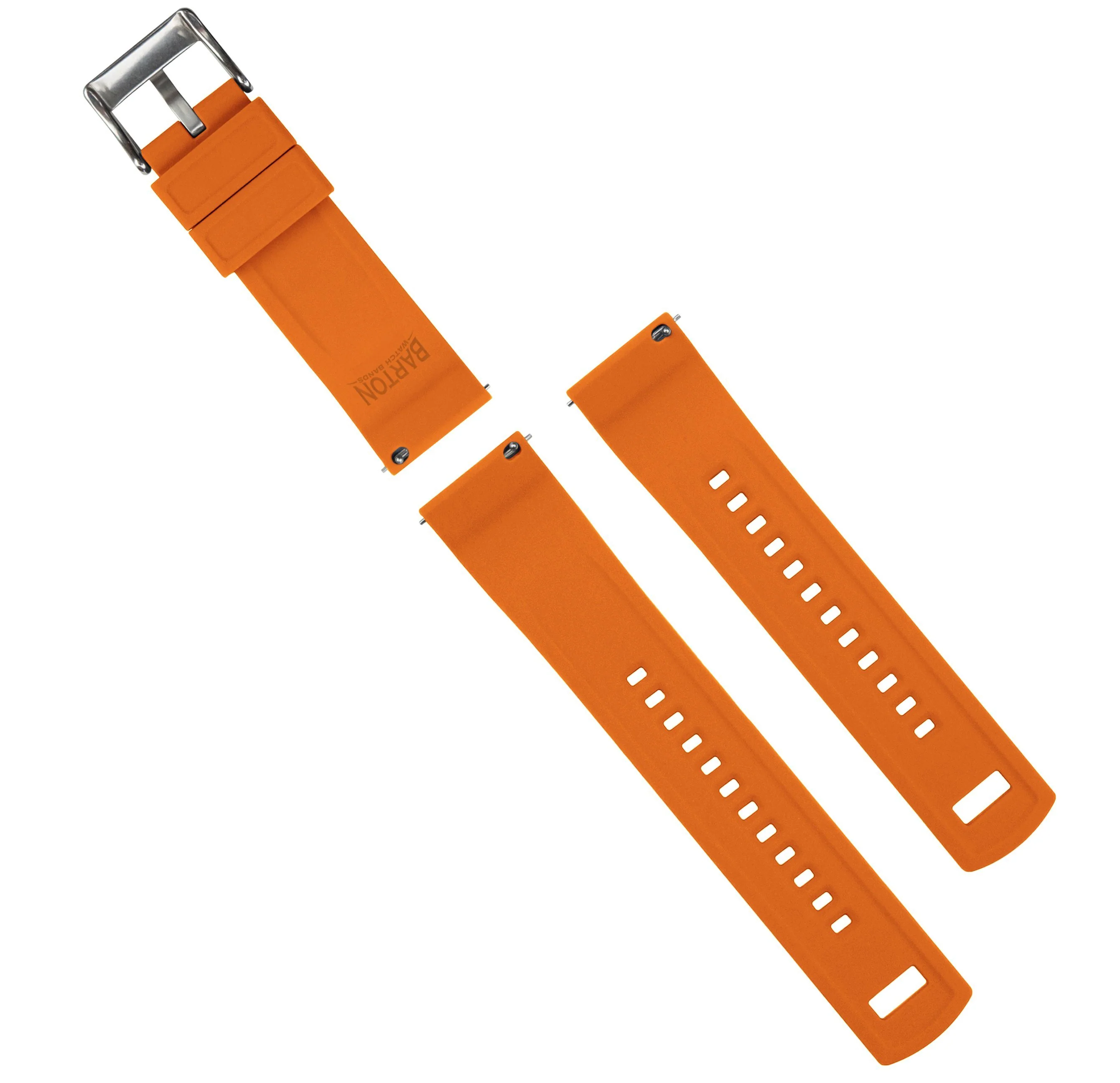 Black Top Pumpkin Orange Bottom Elite Silicone Watch Band - Image 4