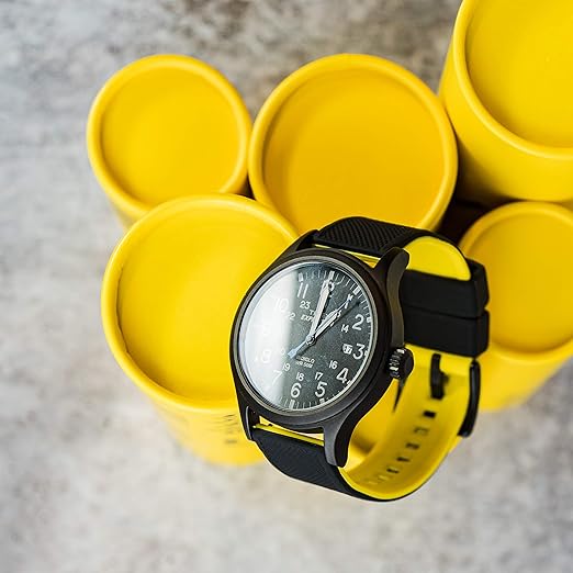 Black Top Yellow Bottom Elite Silicone Watch Band - Image 2