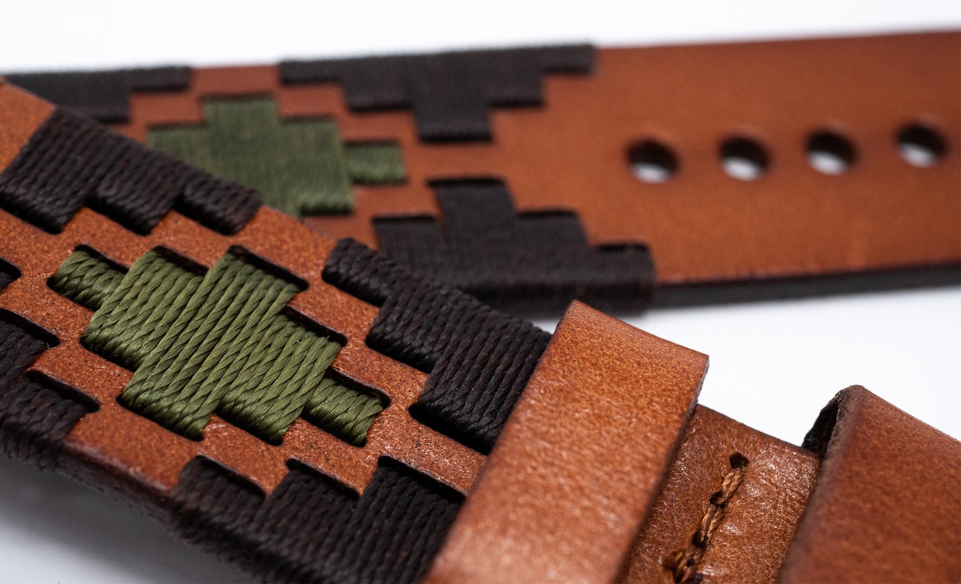 Brown Green Gaucho Watch Band - Image 3
