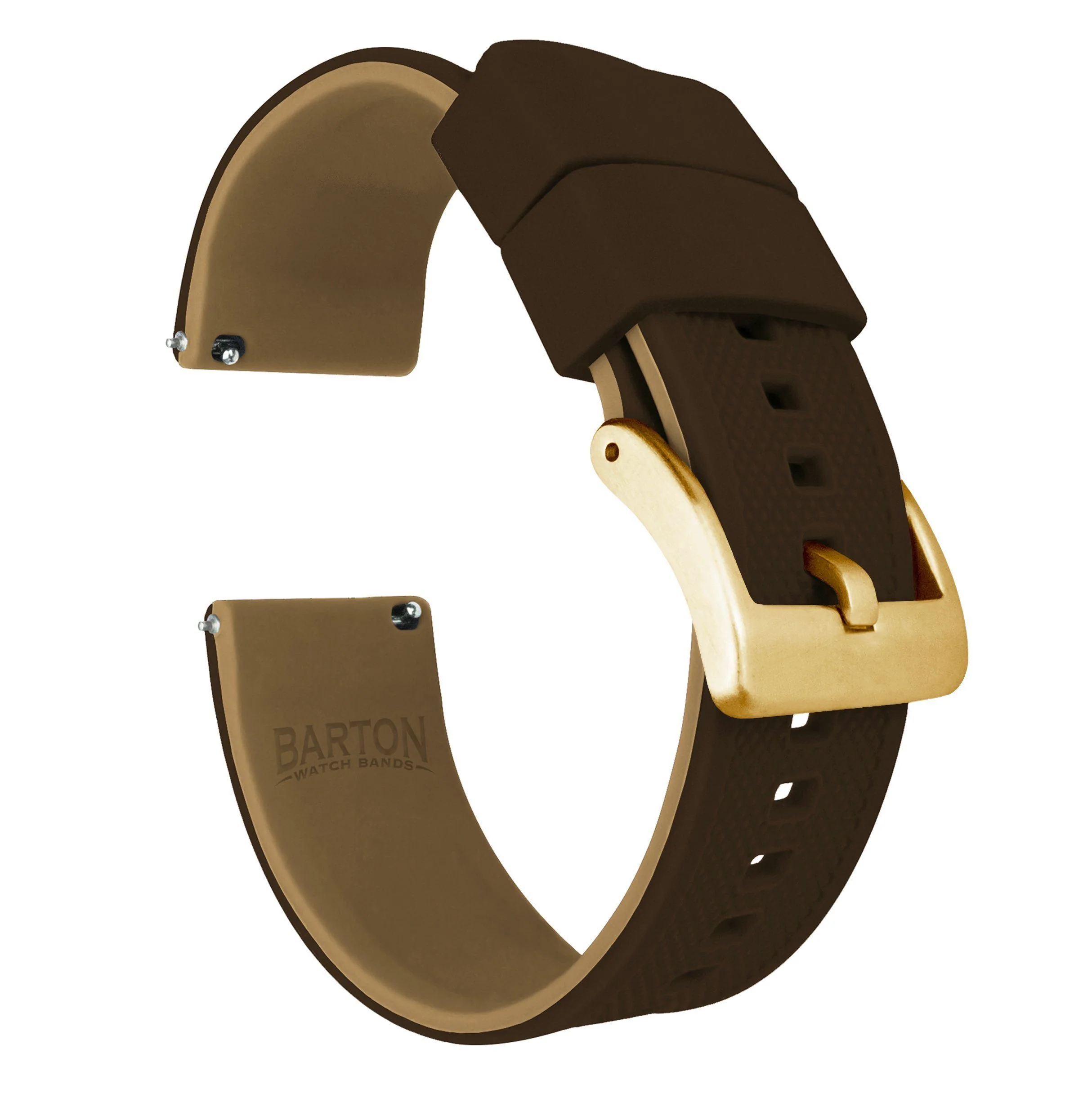 Brown Top Khaki Bottom Elite Silicone Watch Band - Image 10