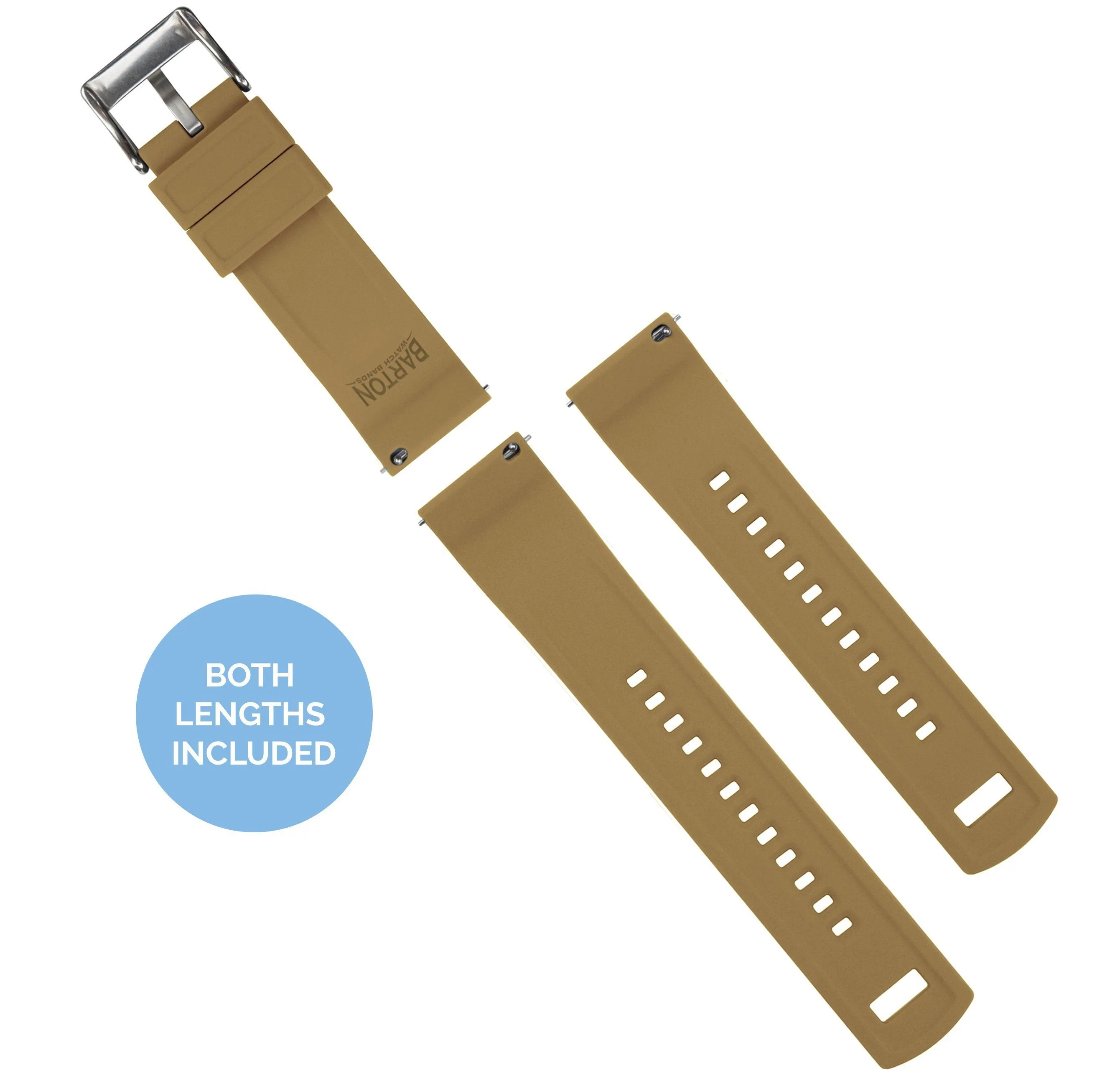 Brown Top Khaki Bottom Elite Silicone Watch Band - Image 3