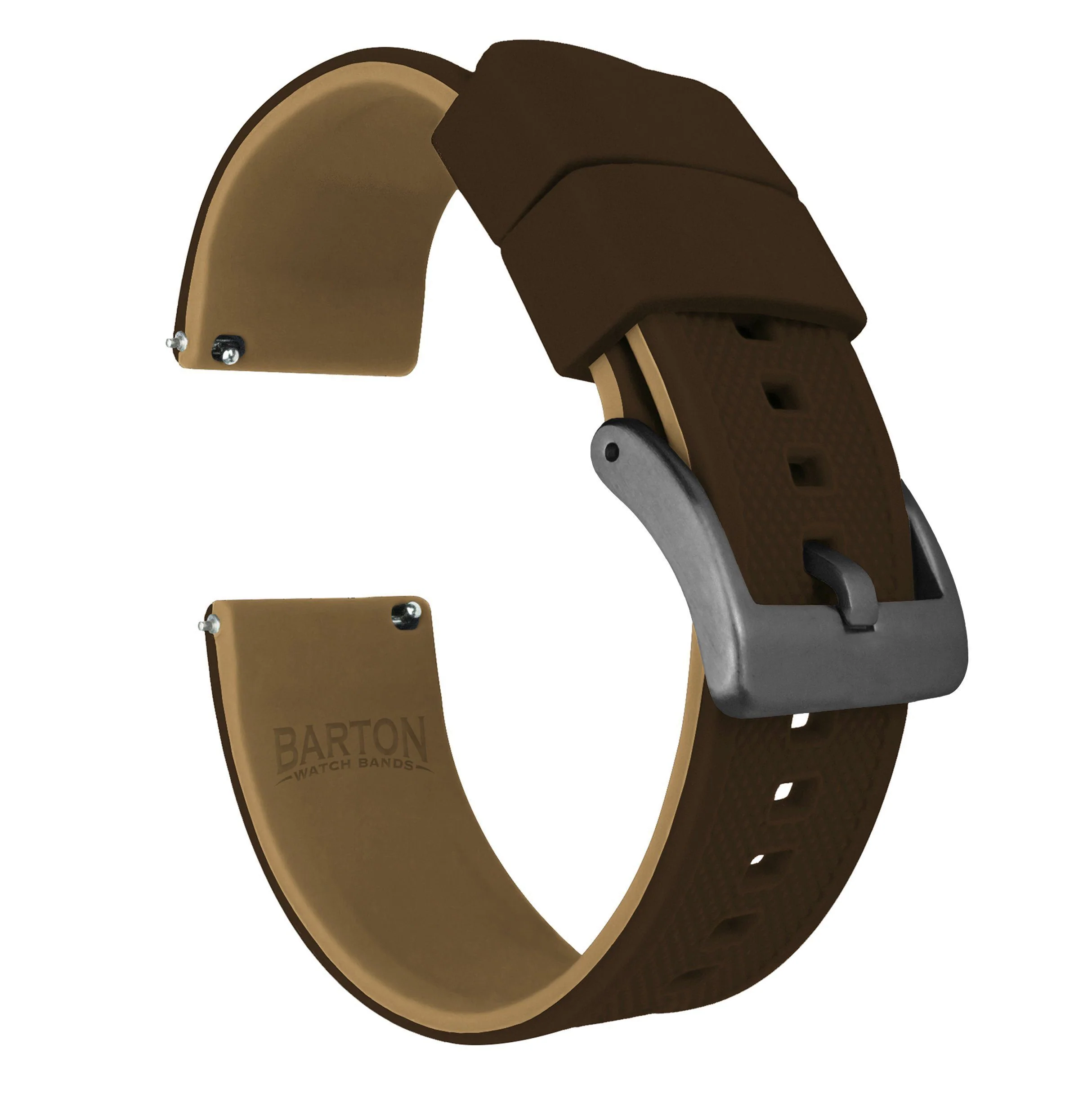 Brown Top Khaki Bottom Elite Silicone Watch Band - Image 8