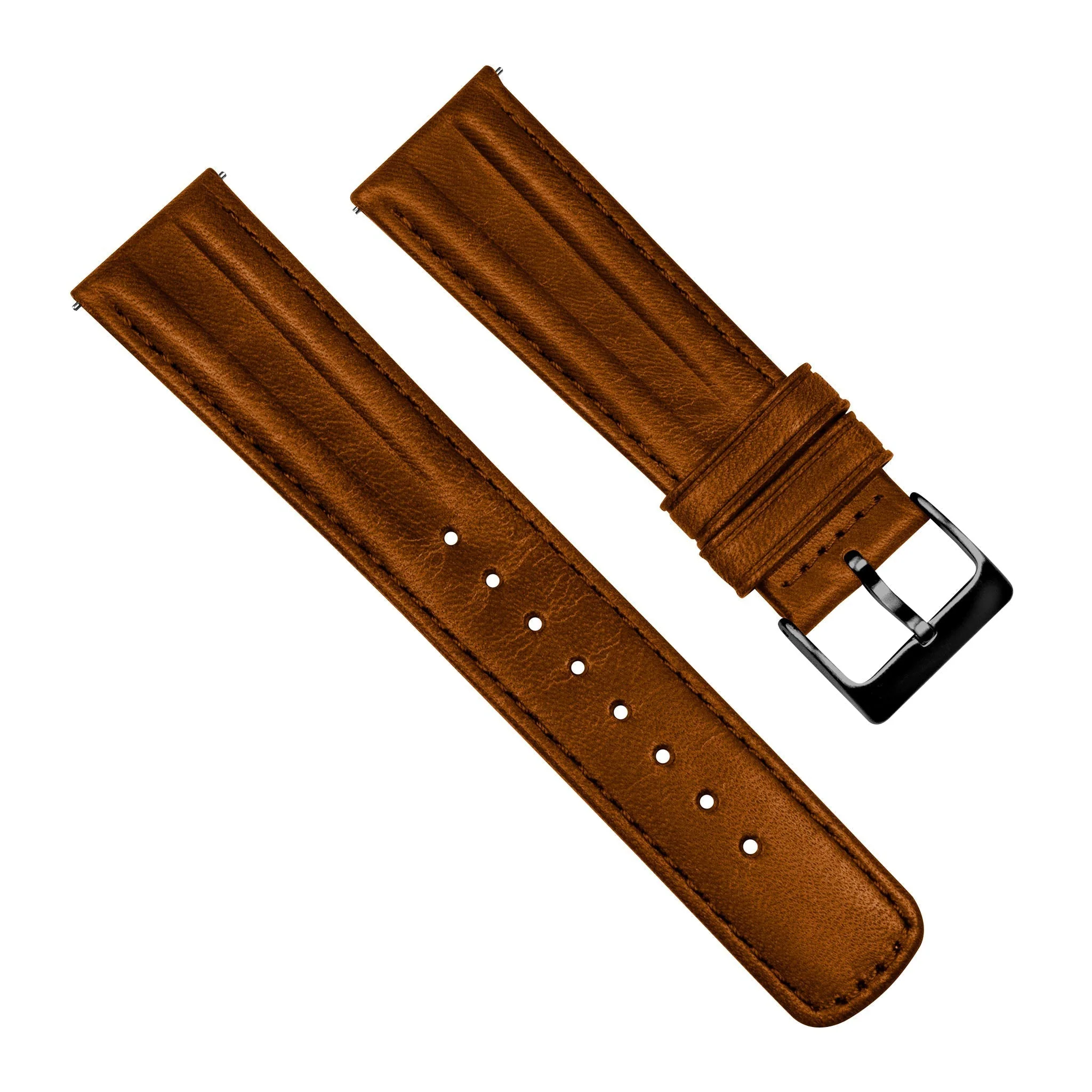 Caramel Brown Classic Horween Leather Watch Band - Omega Seamaster (20mm) - Image 4