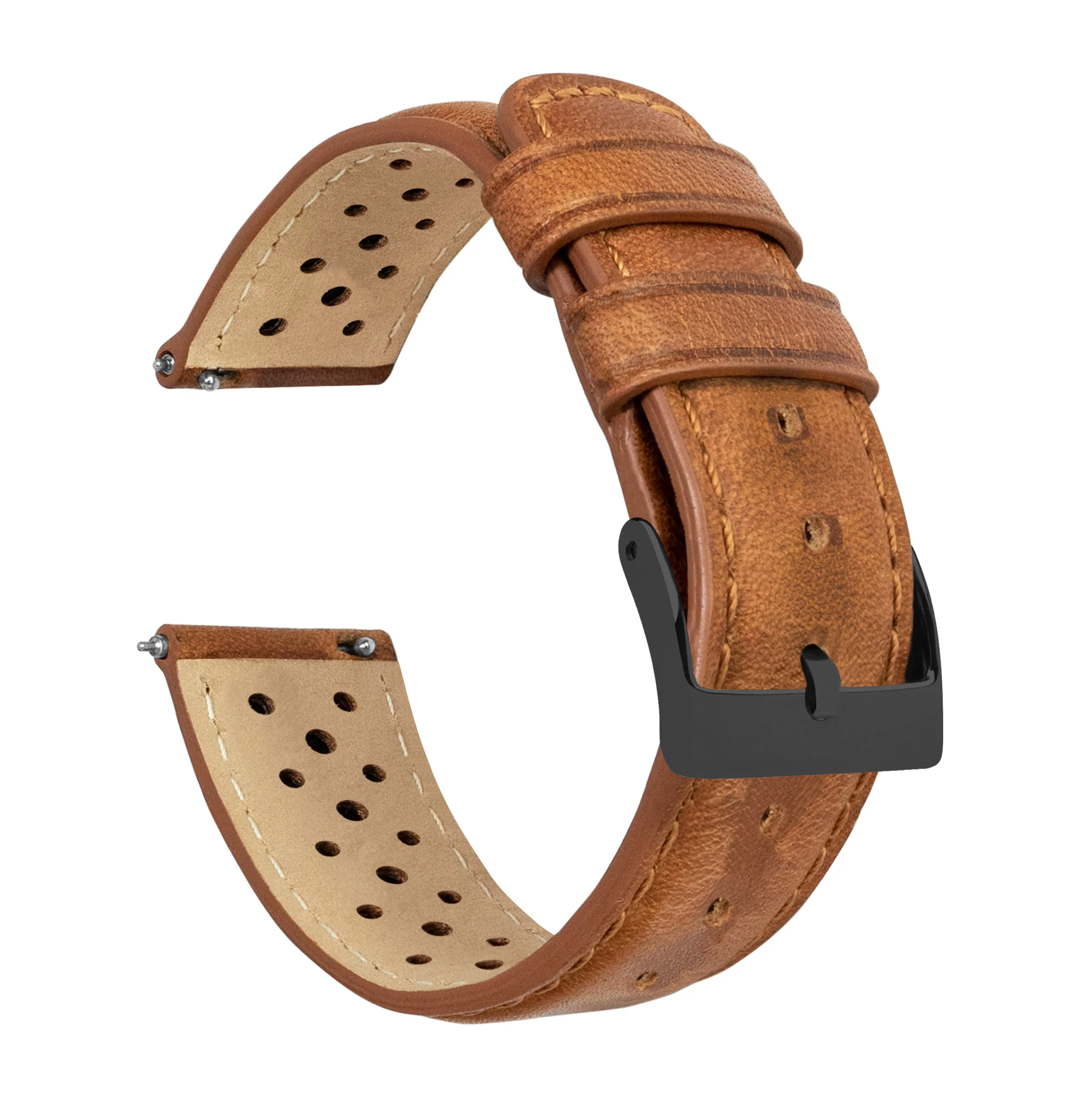 Caramel Brown Racing Horween Leather Watch Band - Image 7