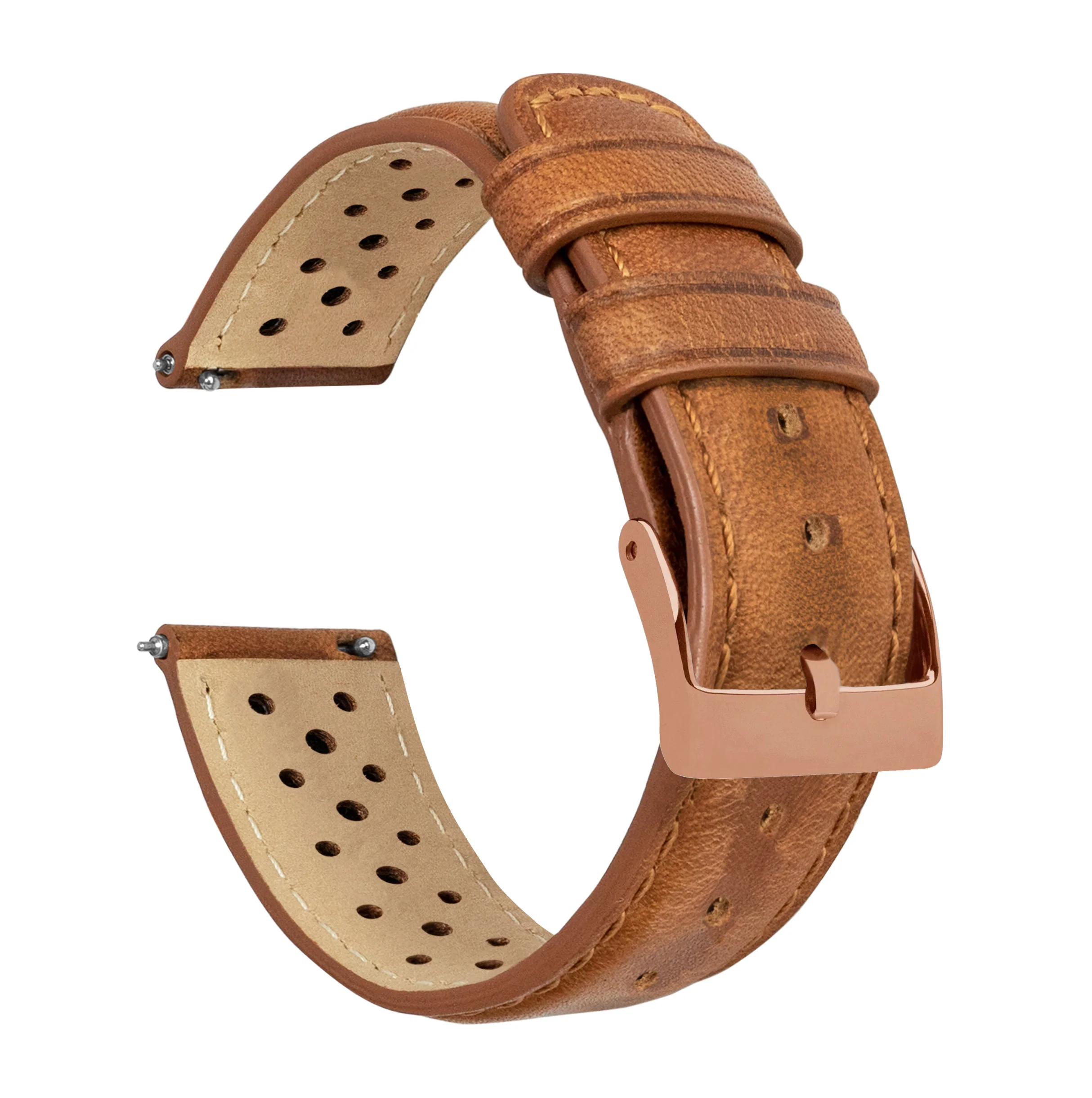 Caramel Brown Racing Horween Leather Watch Band - Image 9