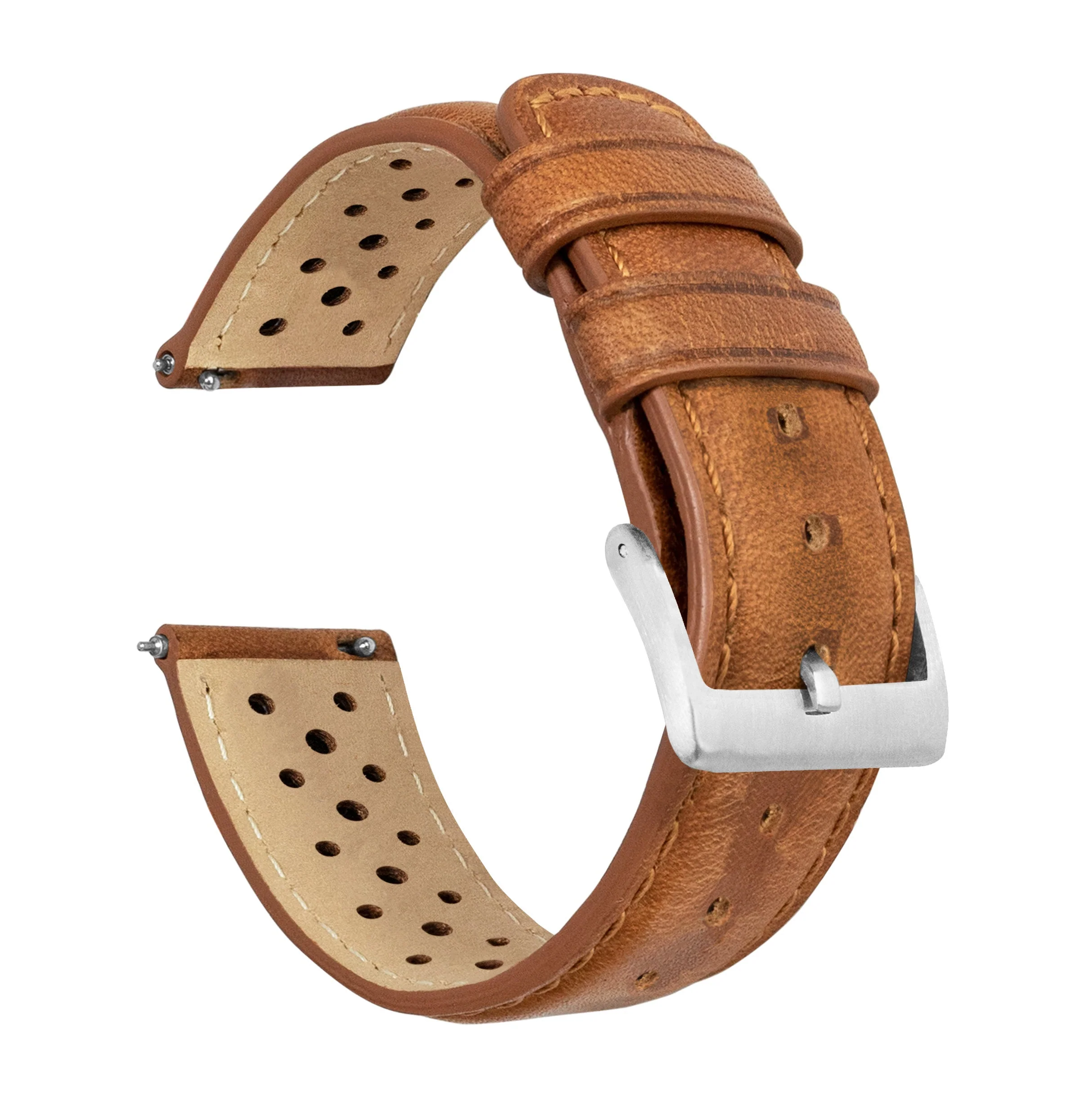 Caramel Brown Racing Horween Leather Watch Band - Grand Seiko (20mm)
