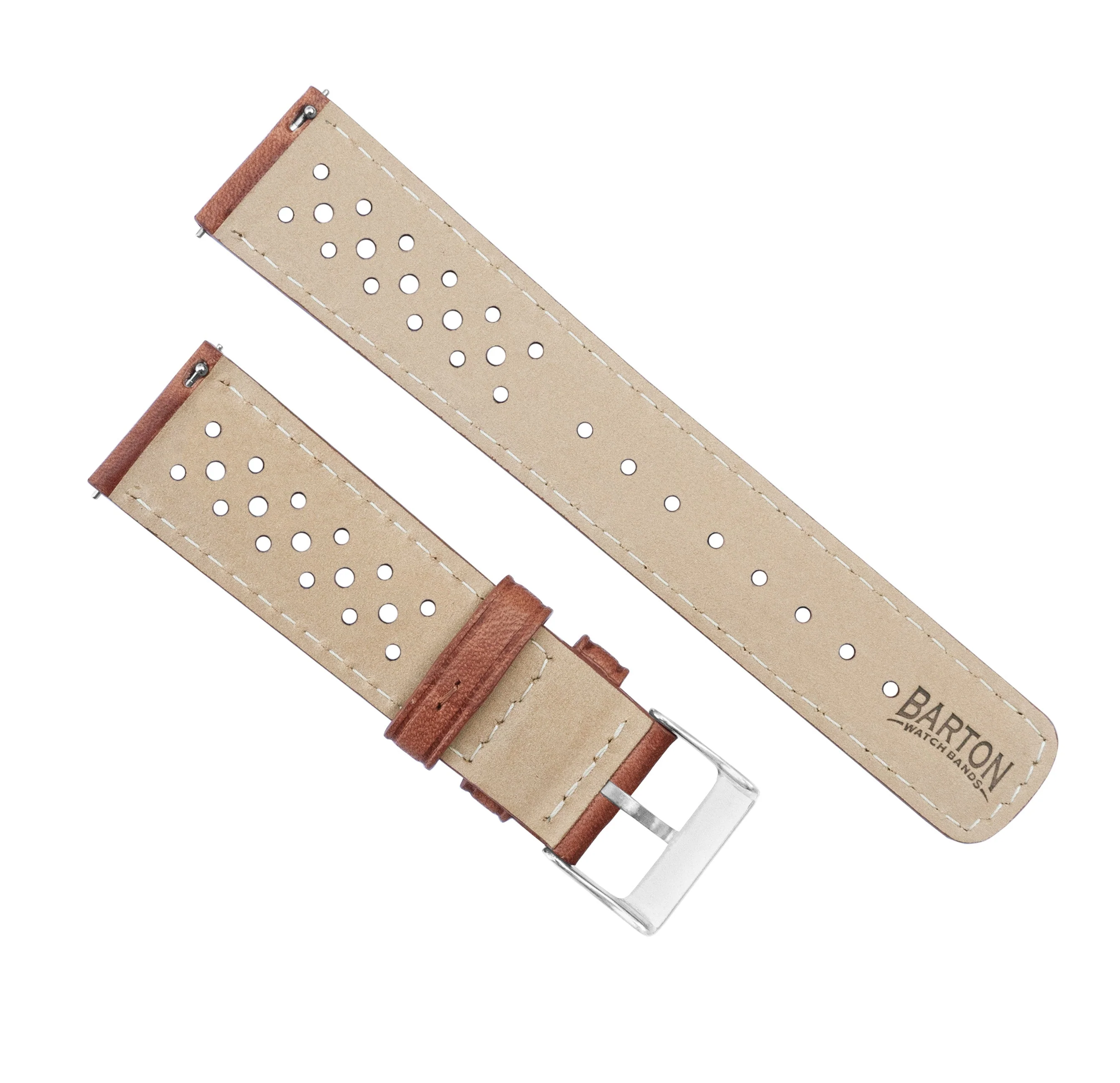 Caramel Brown Racing Horween Leather Watch Band - Omega Seamaster (20mm) - Image 4