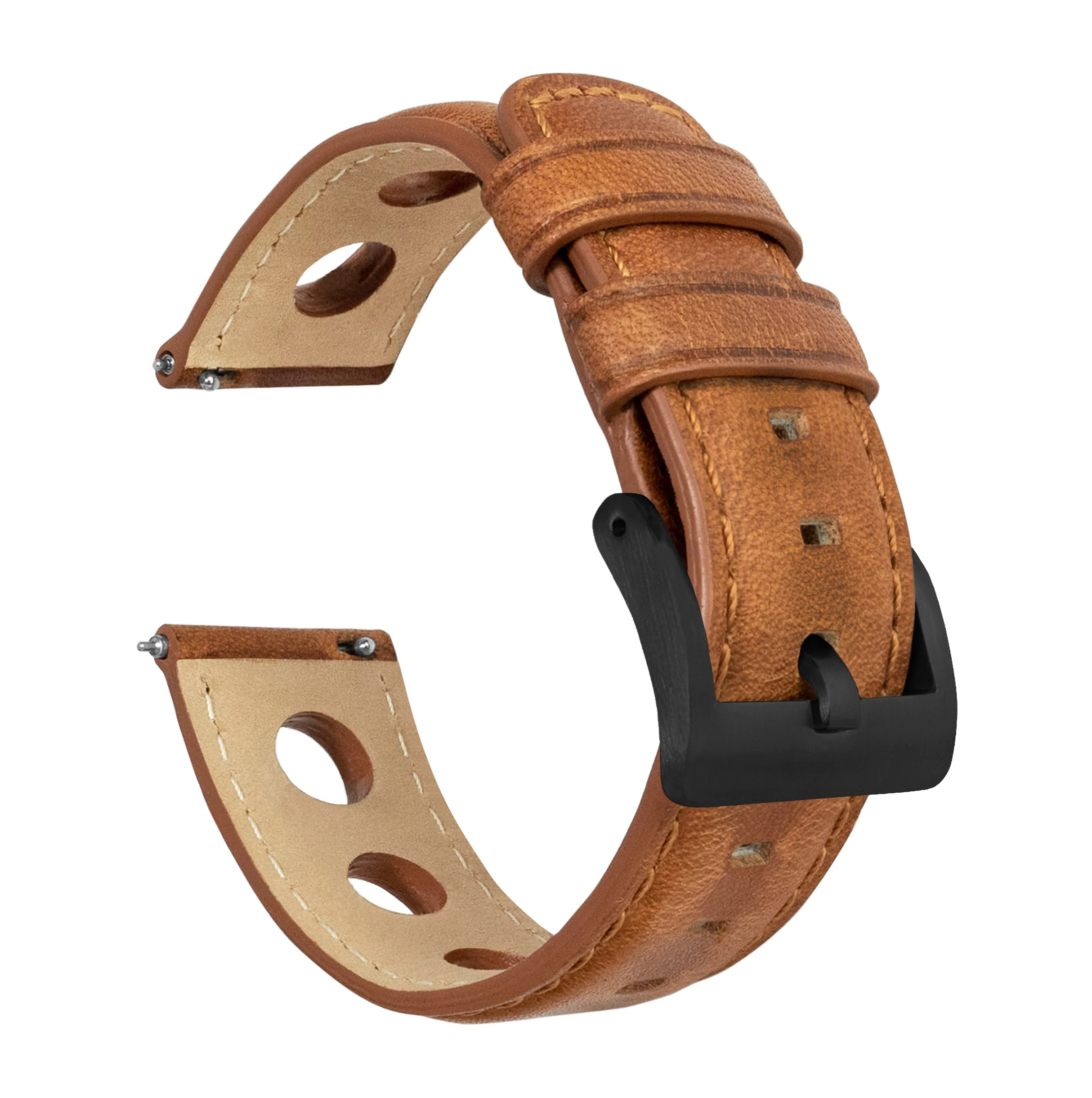 Caramel Brown Rally Horween Leather Watch Band - Image 6