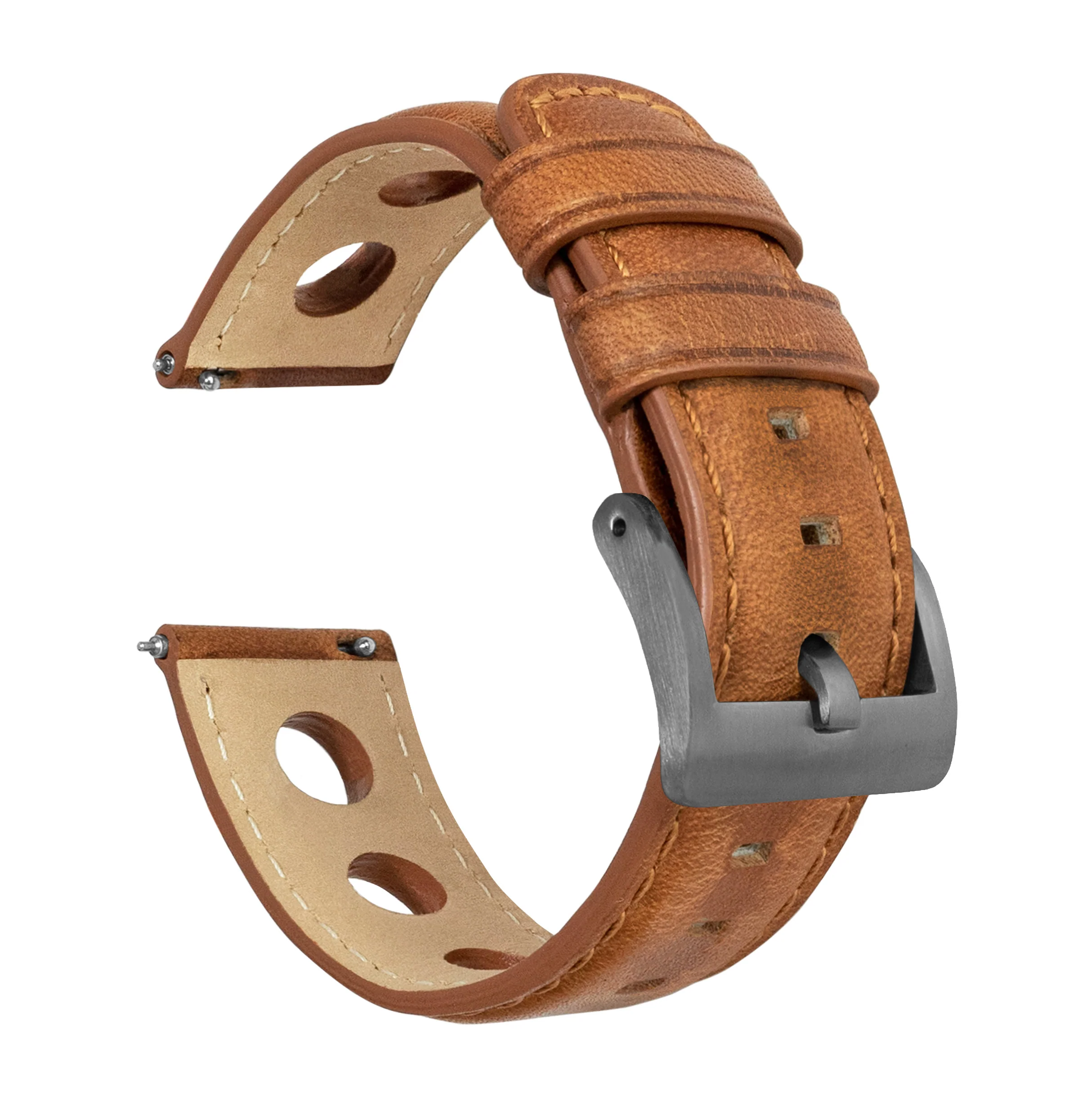 Caramel Brown Rally Horween Leather Watch Band - Image 7