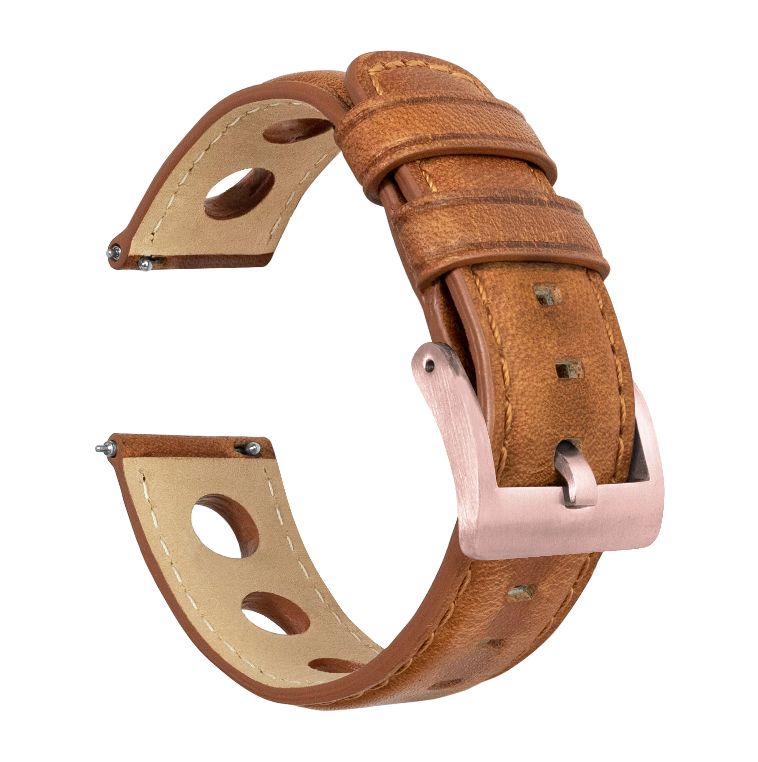 Caramel Brown Rally Horween Leather Watch Band - Image 8