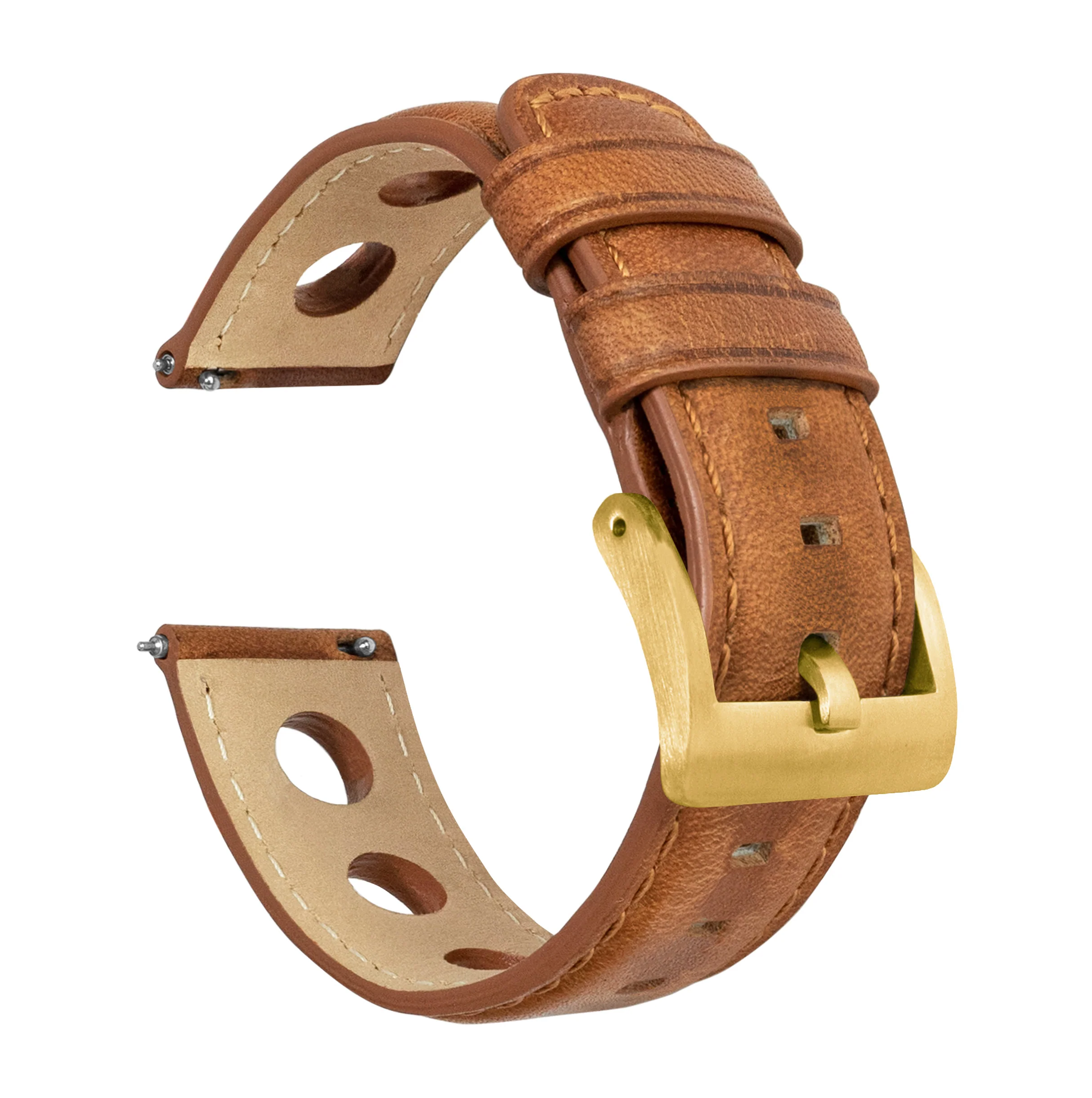 Caramel Brown Rally Horween Leather Watch Band - Image 9