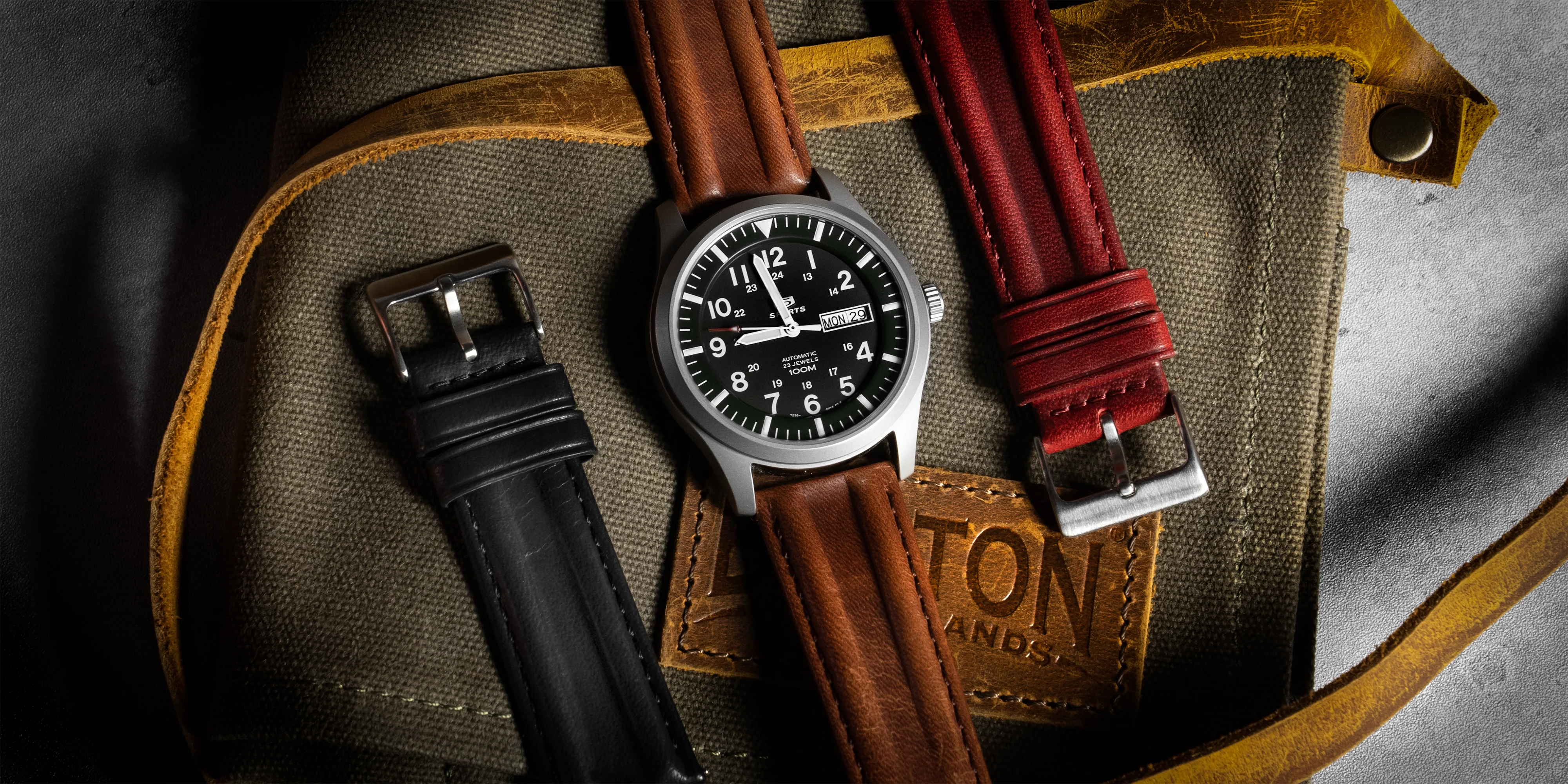 Chocolate Brown Classic Horween Leather Watch Band - Grand Seiko (20mm) - Image 2