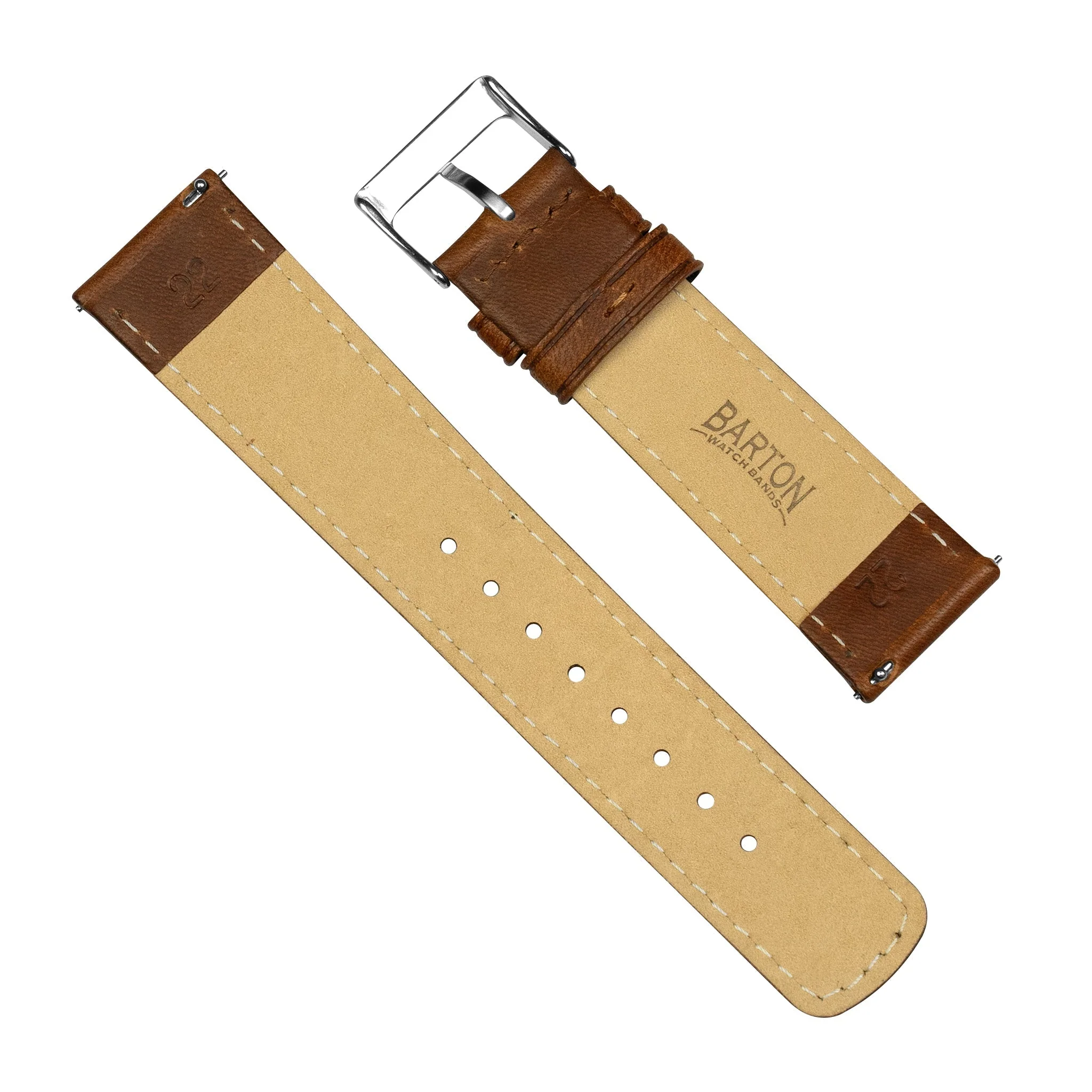 Chocolate Brown Classic Horween Leather Watch Band - Omega Seamaster (20mm) - Image 4