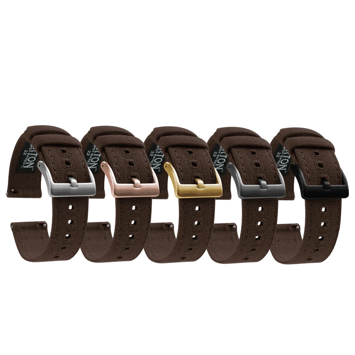 Chocolate Brown Premium Canvas Watch Band - Image 2