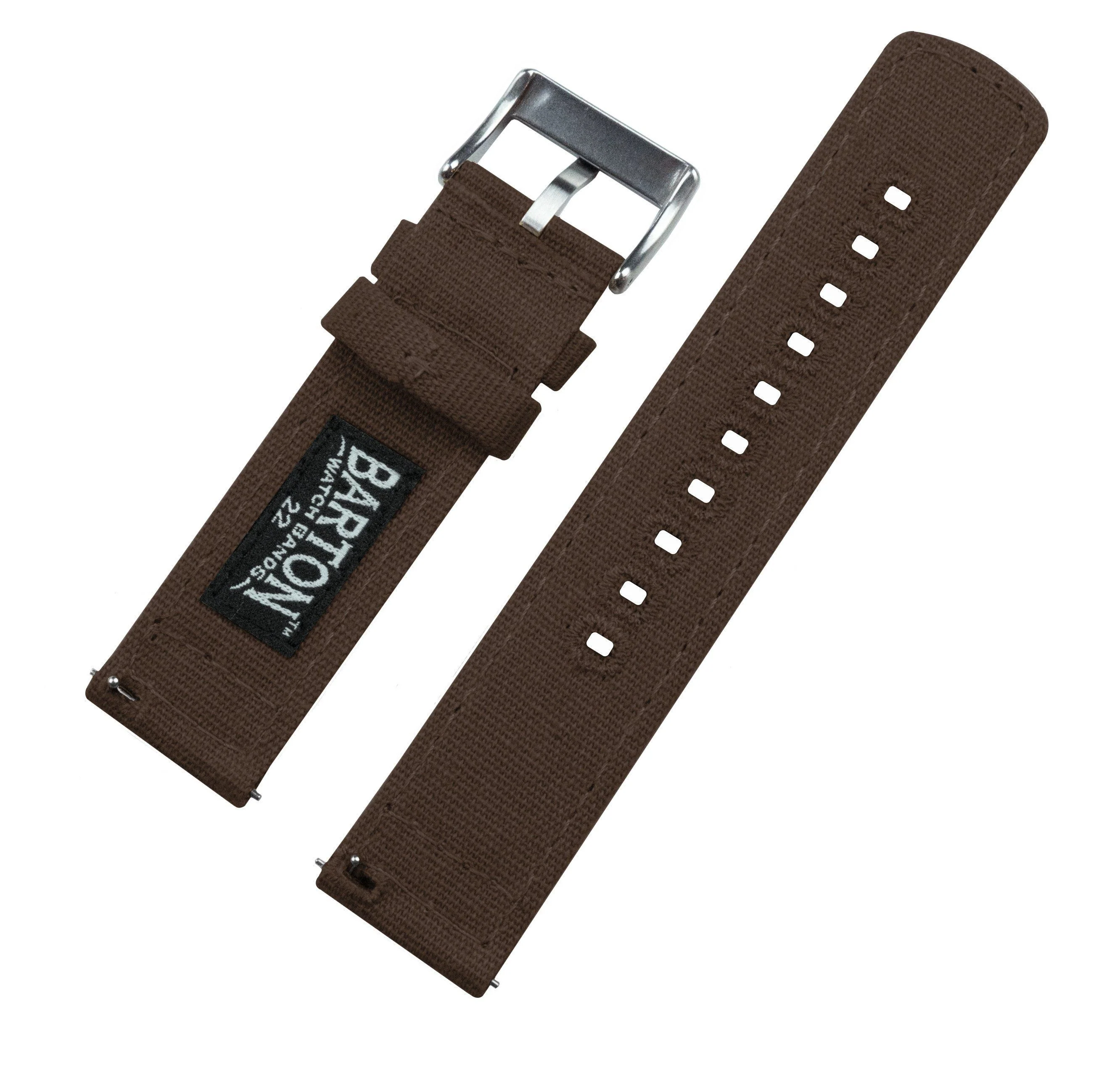 Chocolate Brown Premium Canvas Watch Band - Image 4