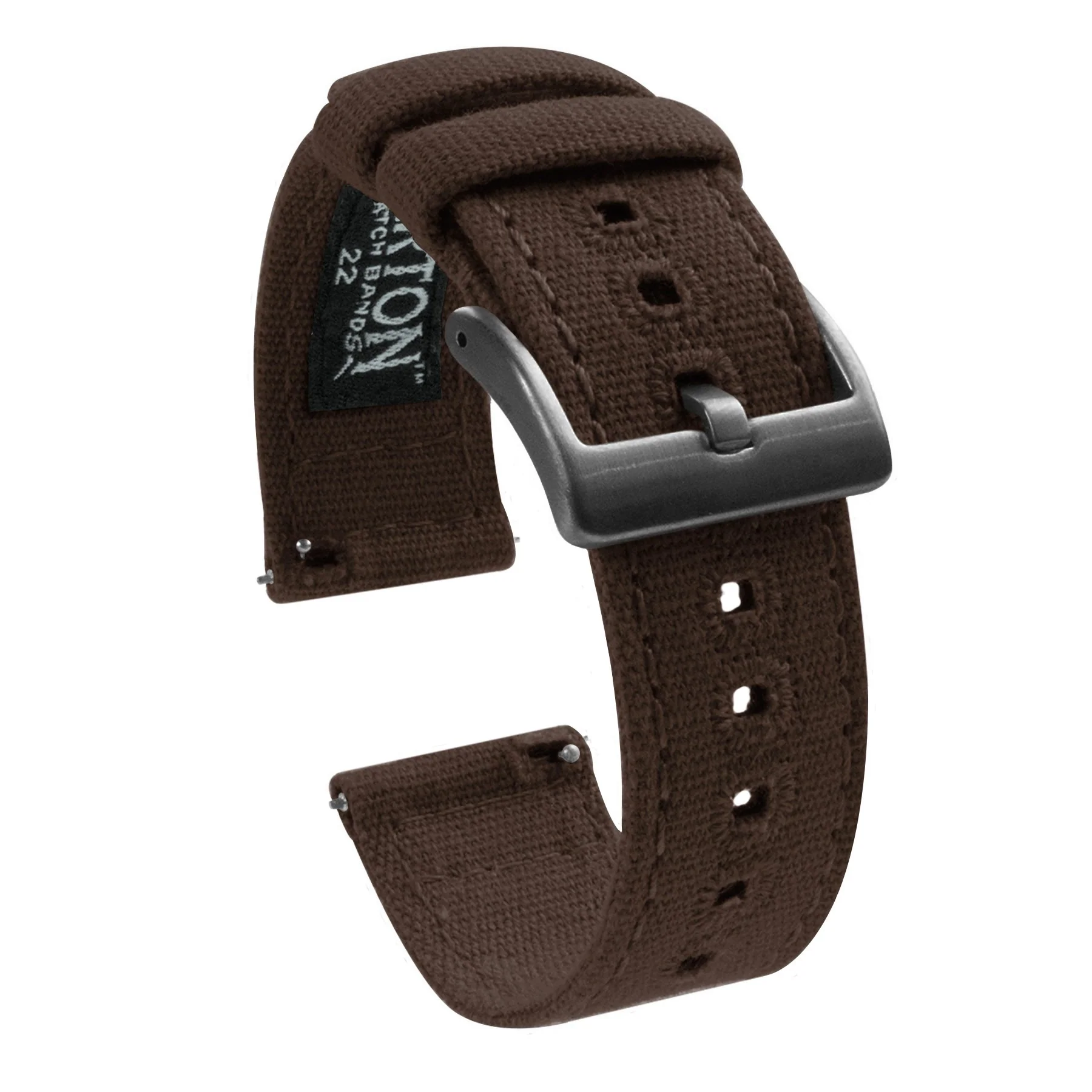 Chocolate Brown Premium Canvas Watch Band - Image 8
