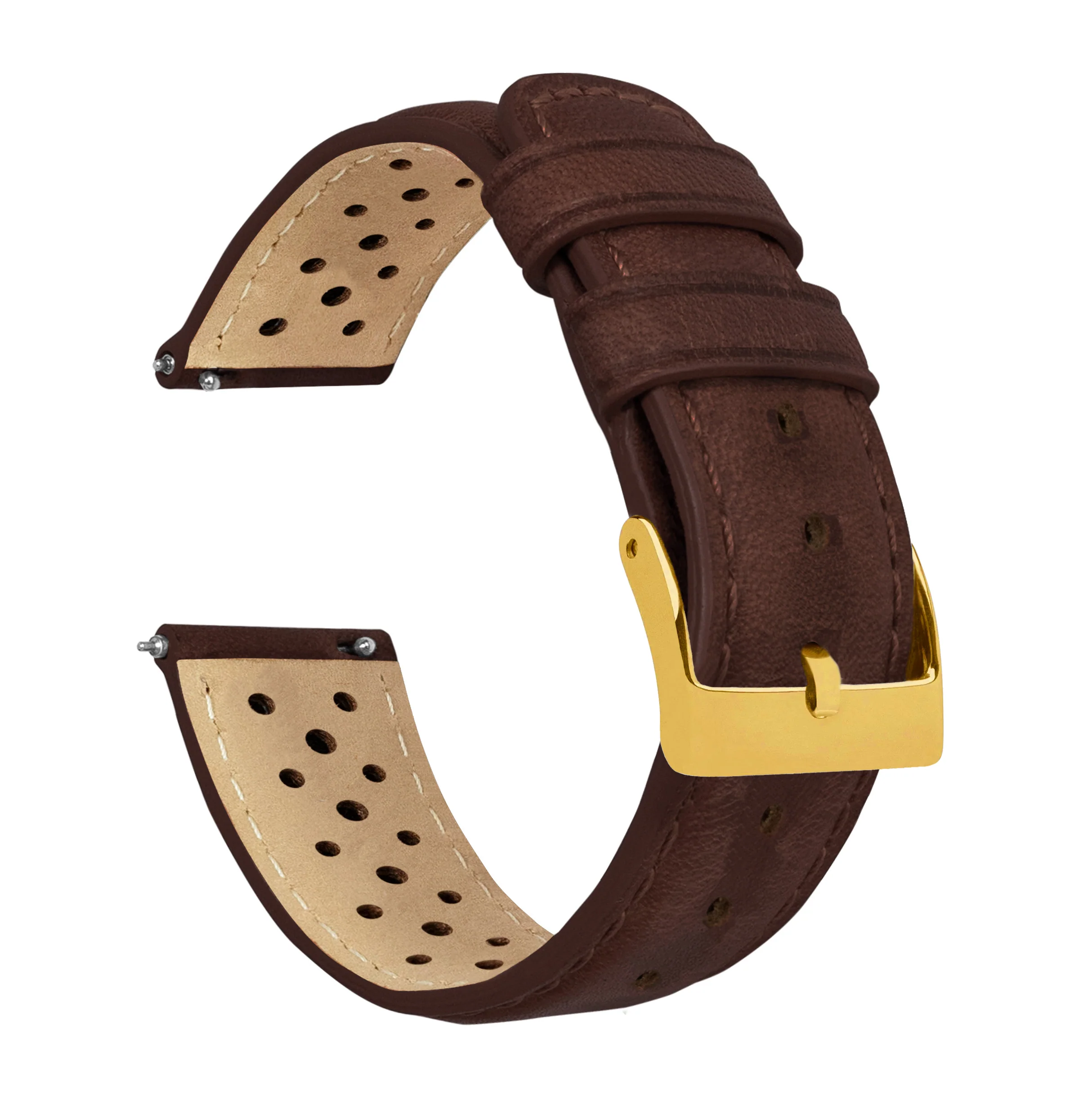 Chocolate Brown Racing Horween Leather Watch Band - Image 8