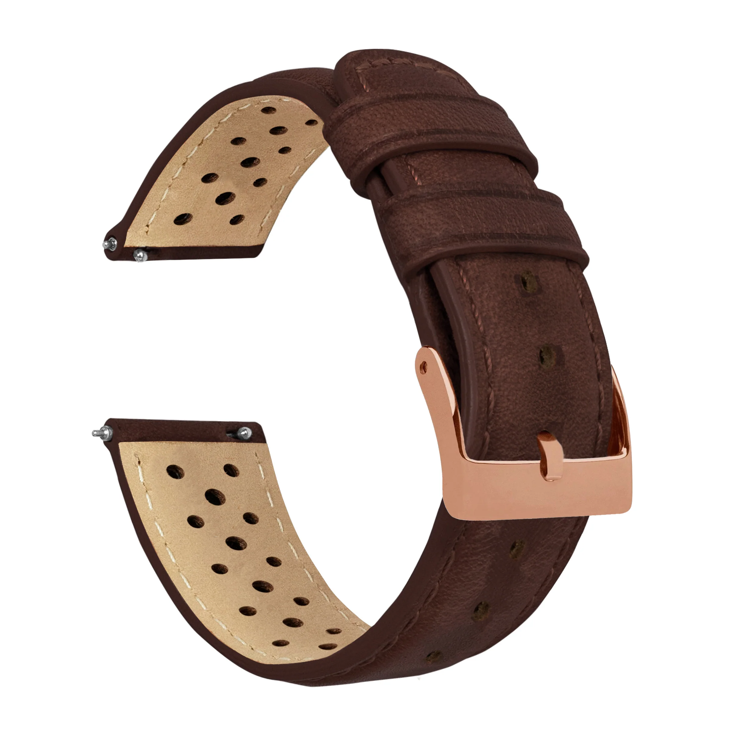 Chocolate Brown Racing Horween Leather Watch Band - Image 9