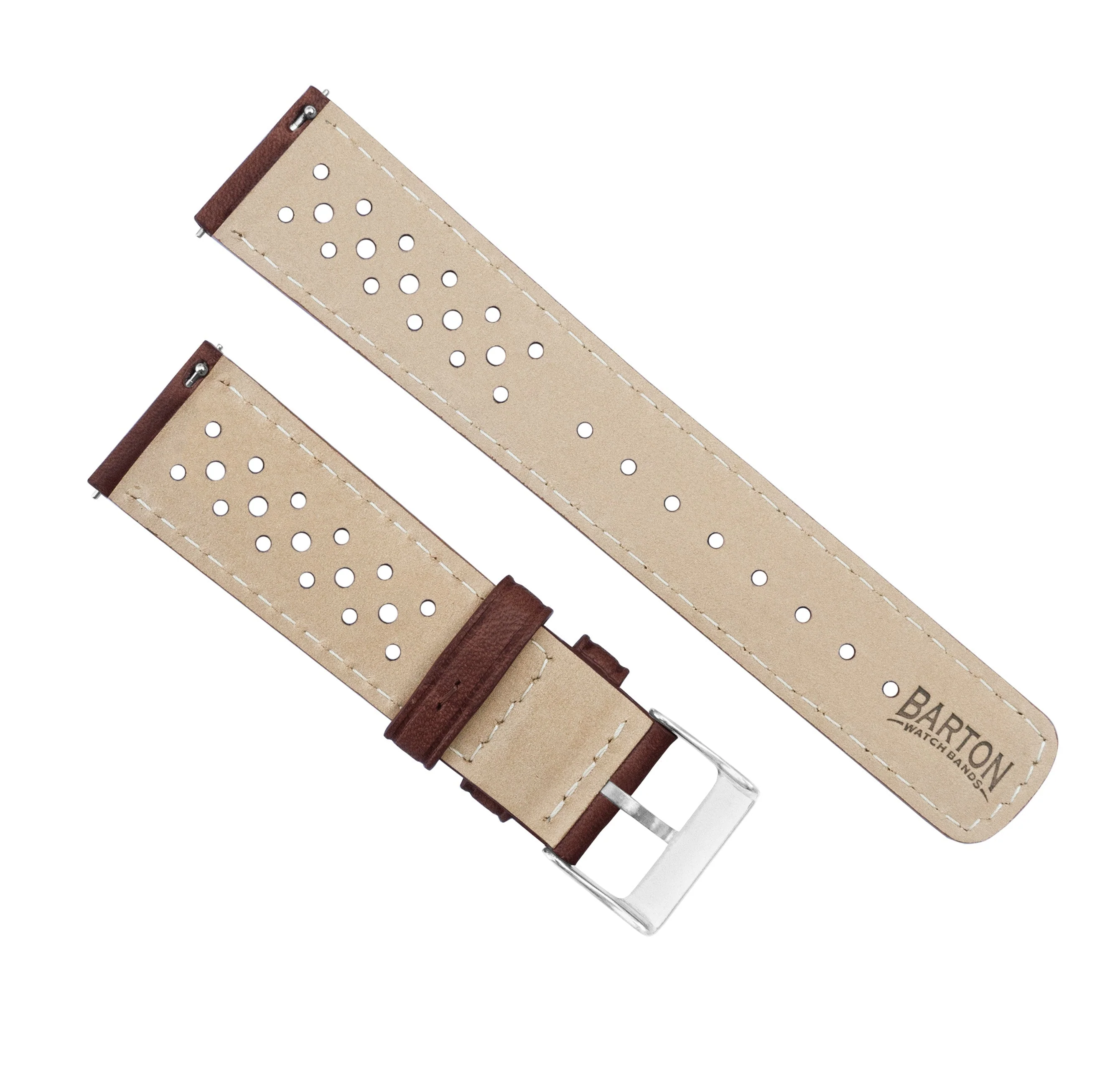 Chocolate Brown Racing Horween Leather Watch Band - Omega Seamaster (20mm) - Image 4