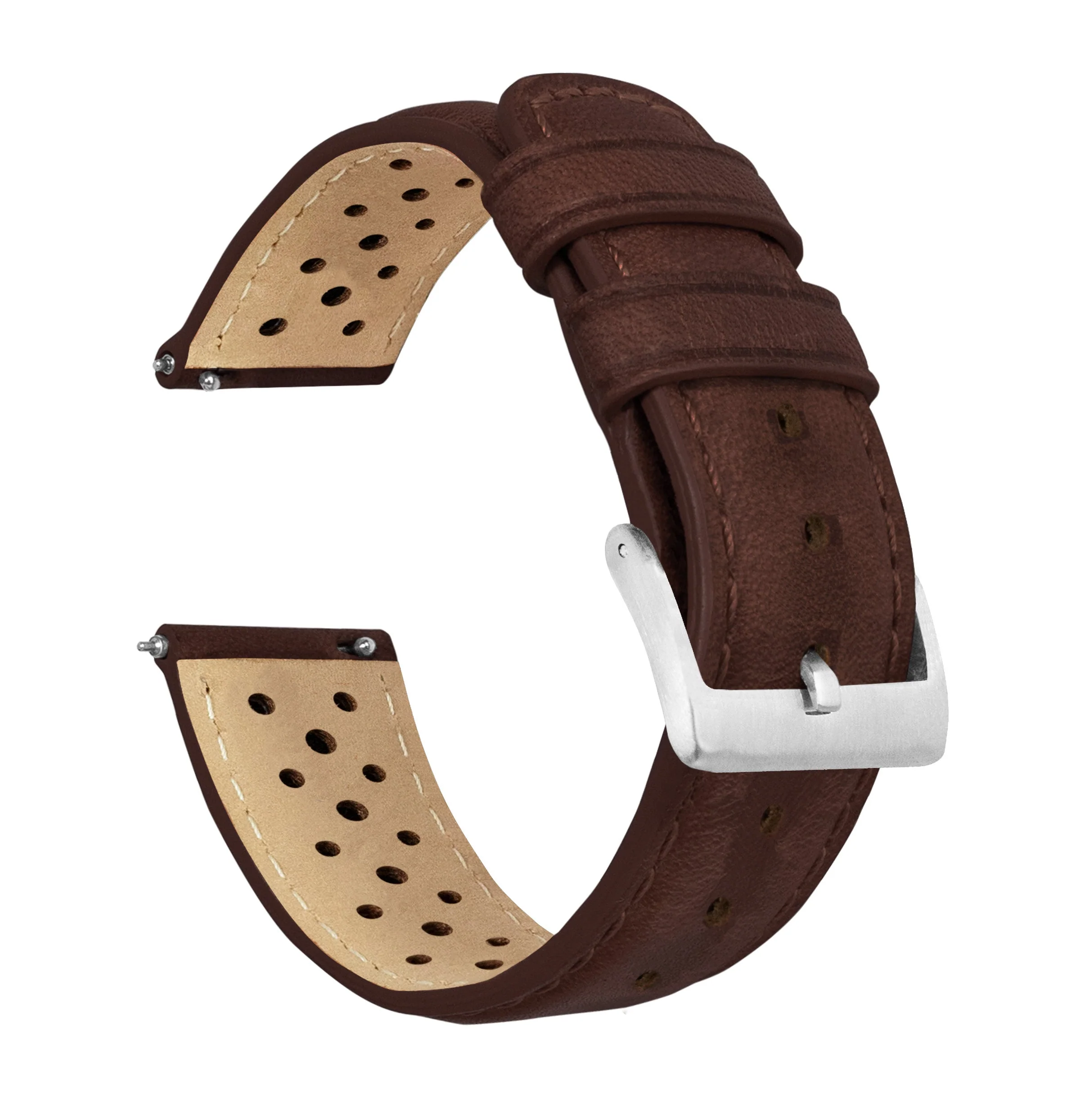 Chocolate Brown Racing Horween Leather Watch Band - Tudor Black Bay 58 & Pro (20mm)