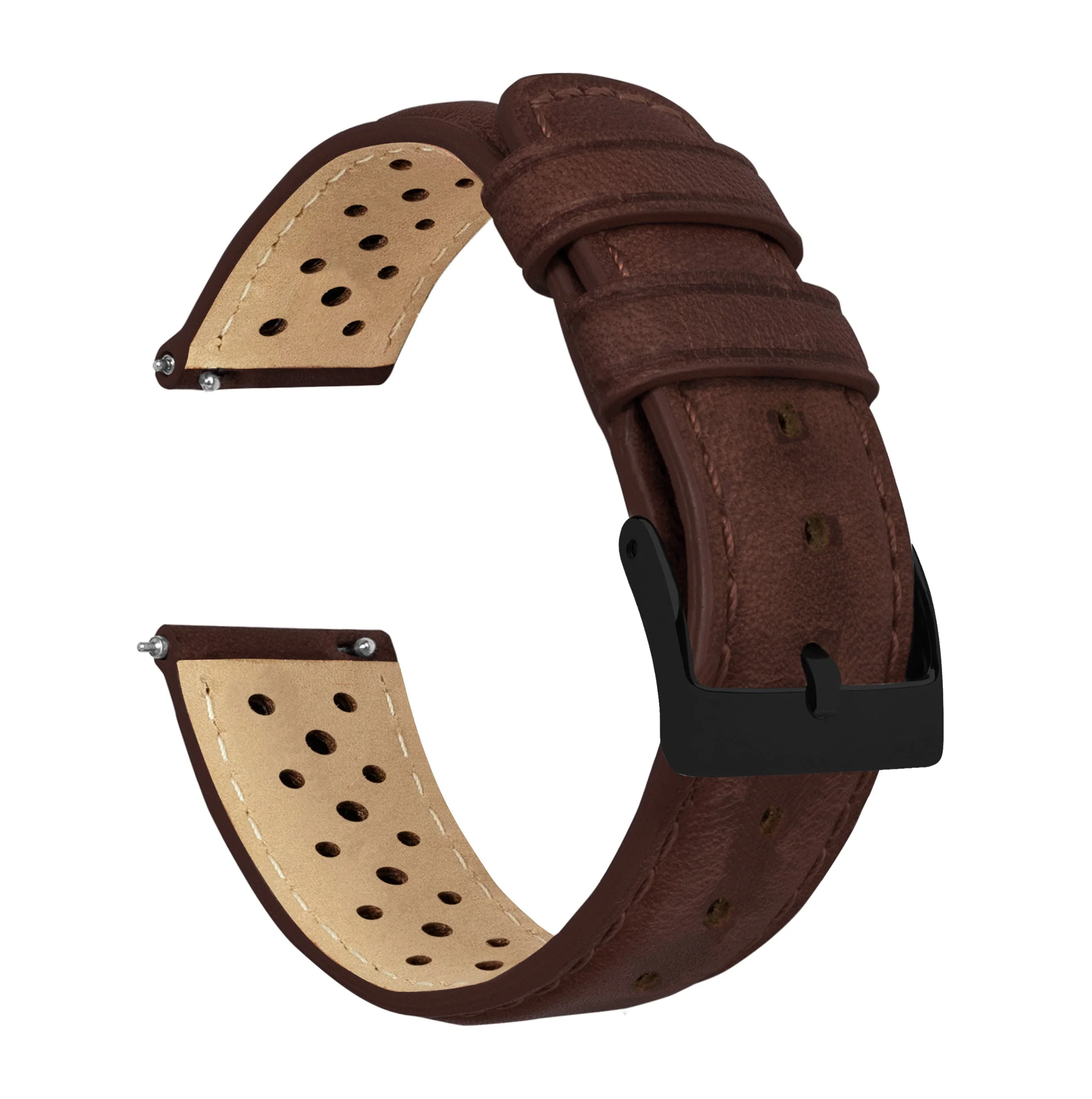 Chocolate Brown Racing Horween Leather Watch Band - Tudor Black Bay 58 & Pro (20mm) - Image 6