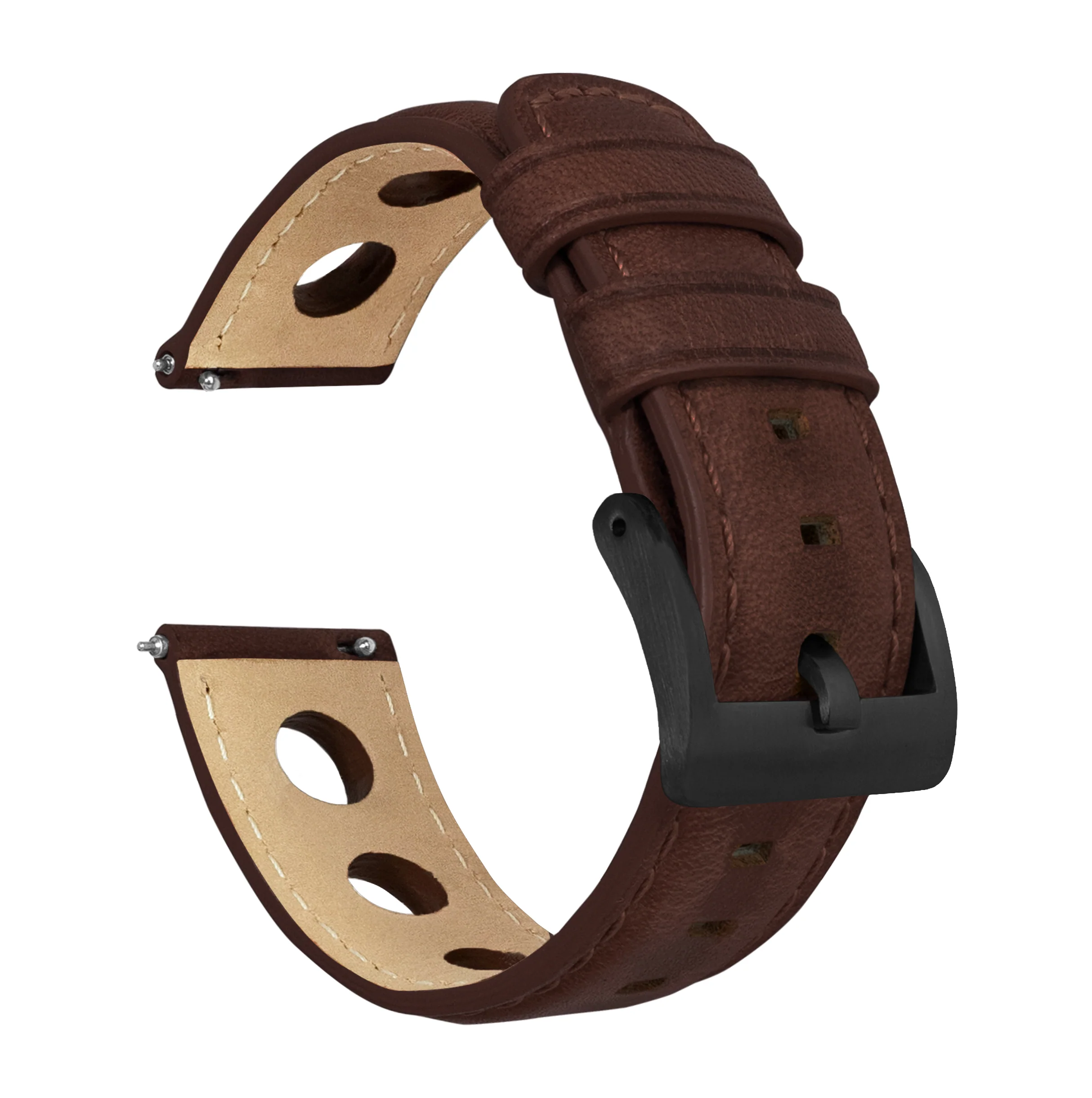 Chocolate Brown Rally Horween Leather Watch Band - Image 6