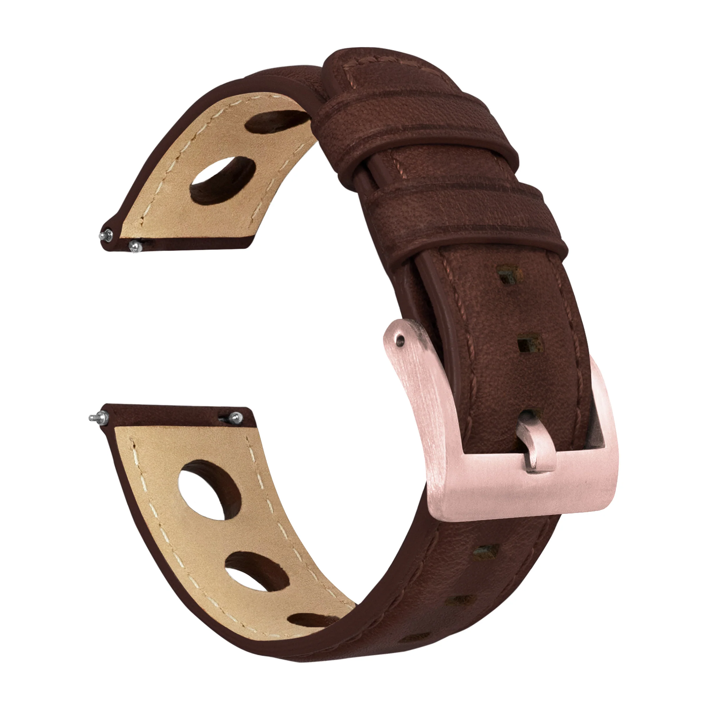 Chocolate Brown Rally Horween Leather Watch Band - Image 8