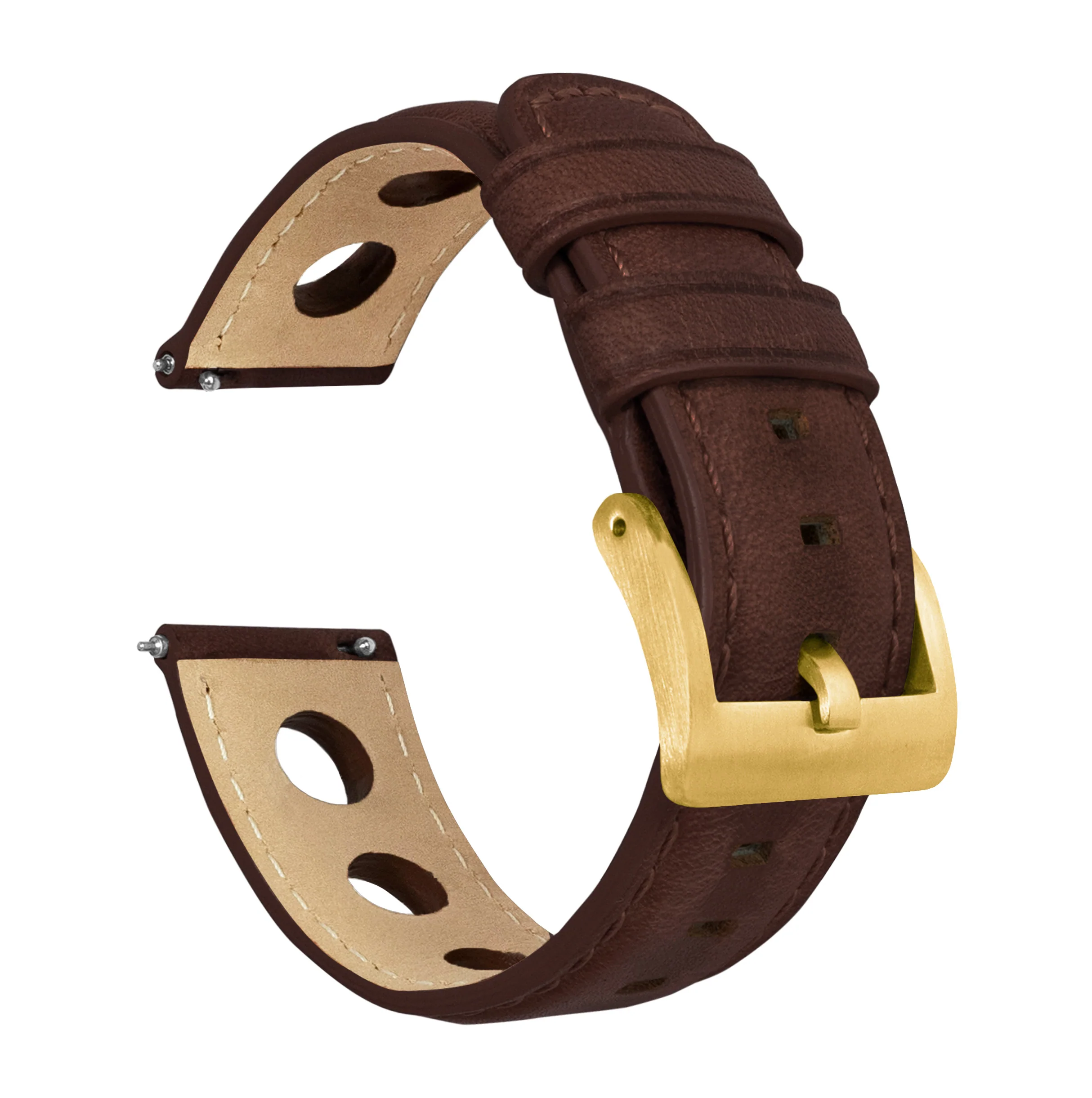 Chocolate Brown Rally Horween Leather Watch Band - Image 9