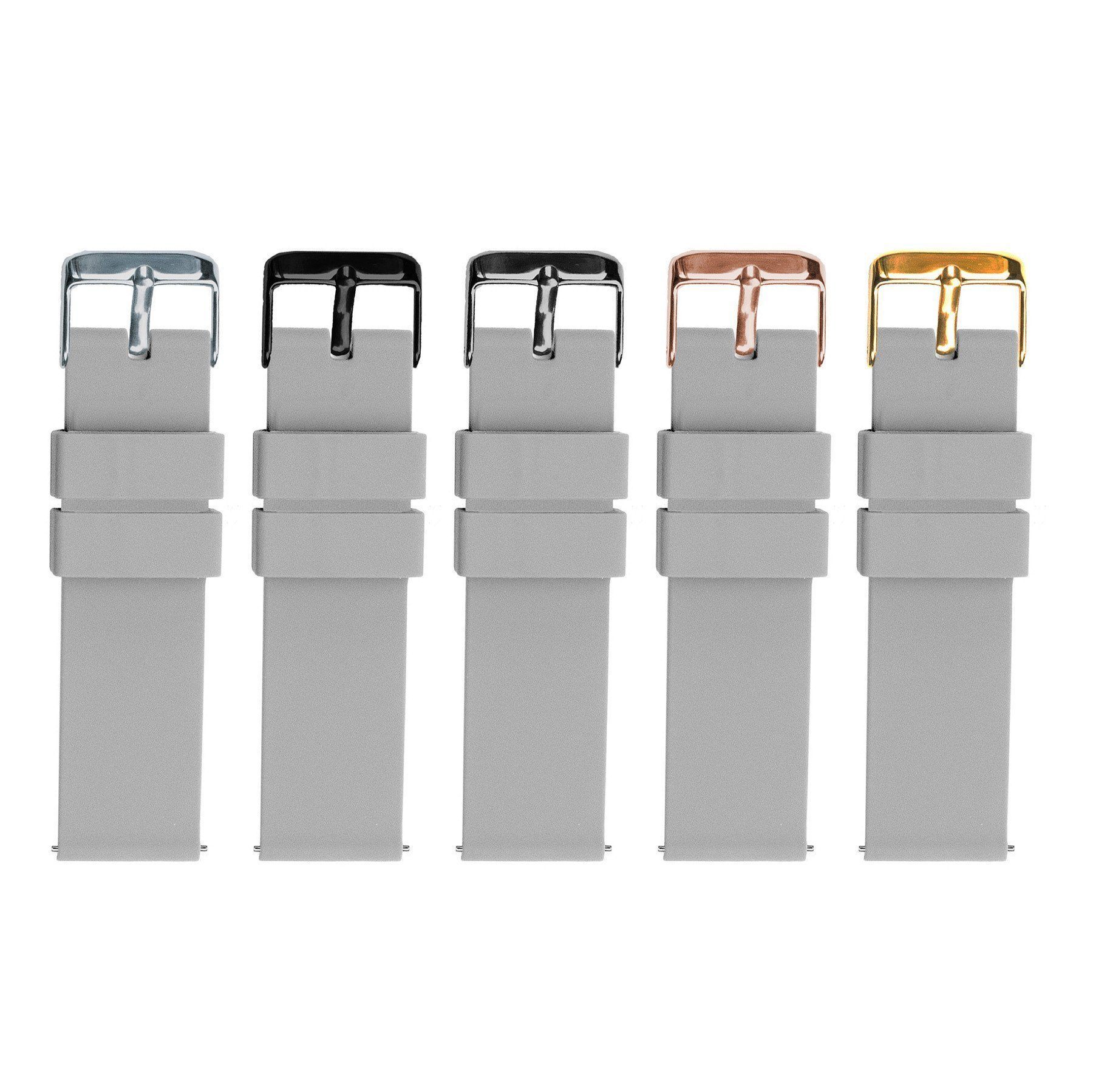 Cool Grey Quick Release Silicone Rubber Watch Band - Image 6