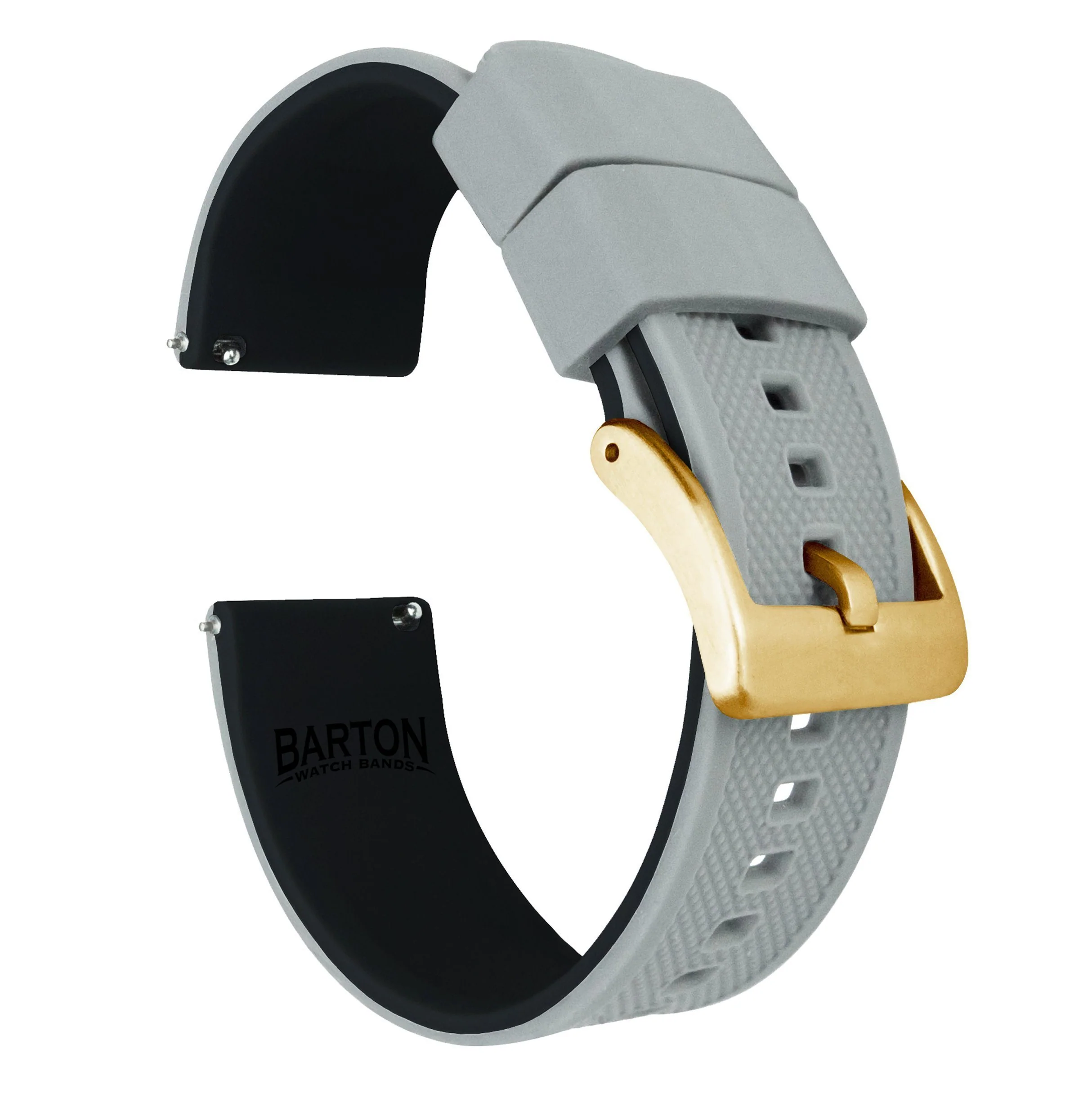 Cool Grey Top Black Bottom Elite Silicone Watch Band - Image 9