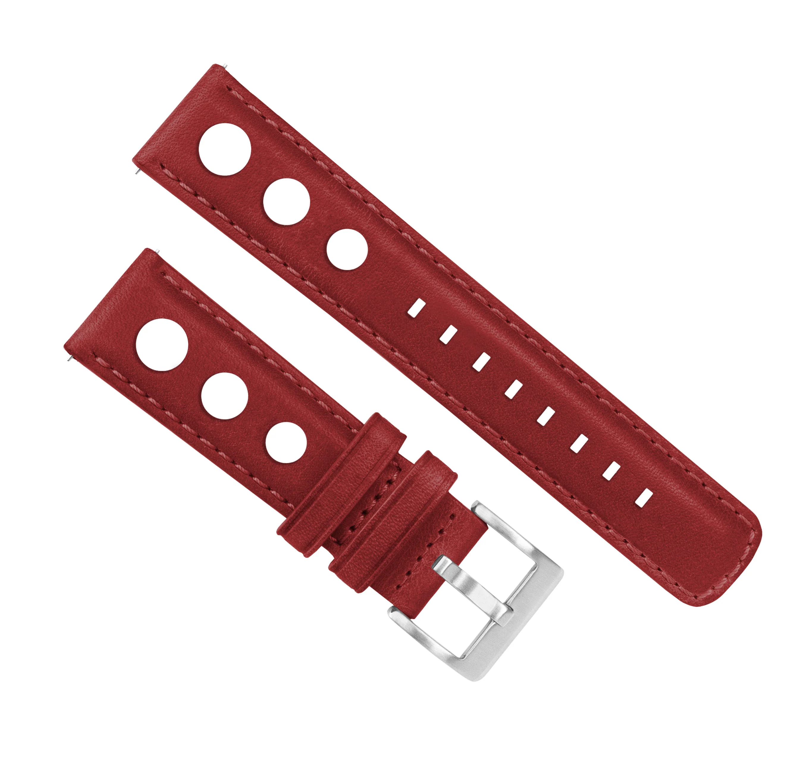 Crimson Red Rally Horween Leather Watch Band - Image 3