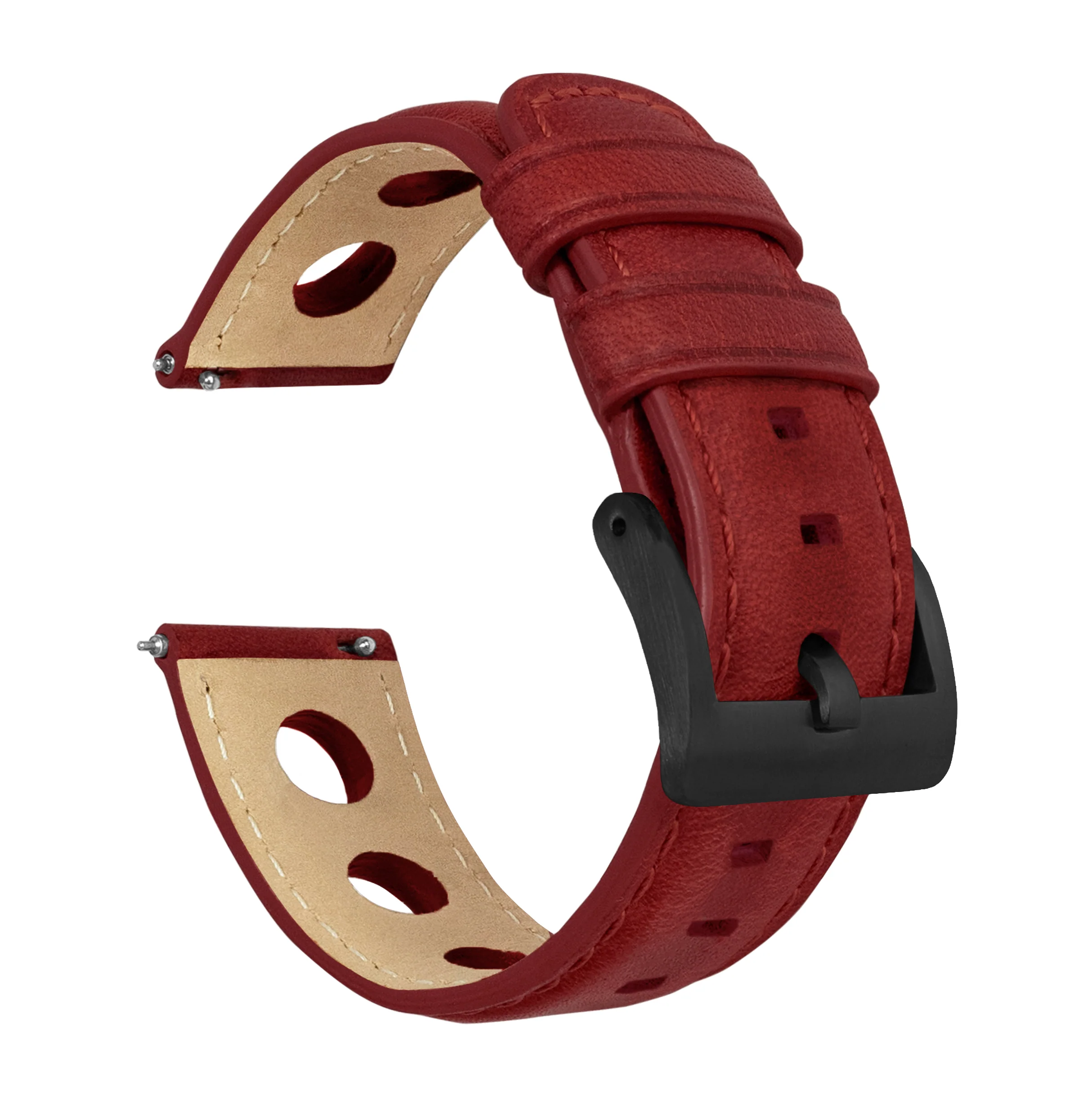 Crimson Red Rally Horween Leather Watch Band - Image 6