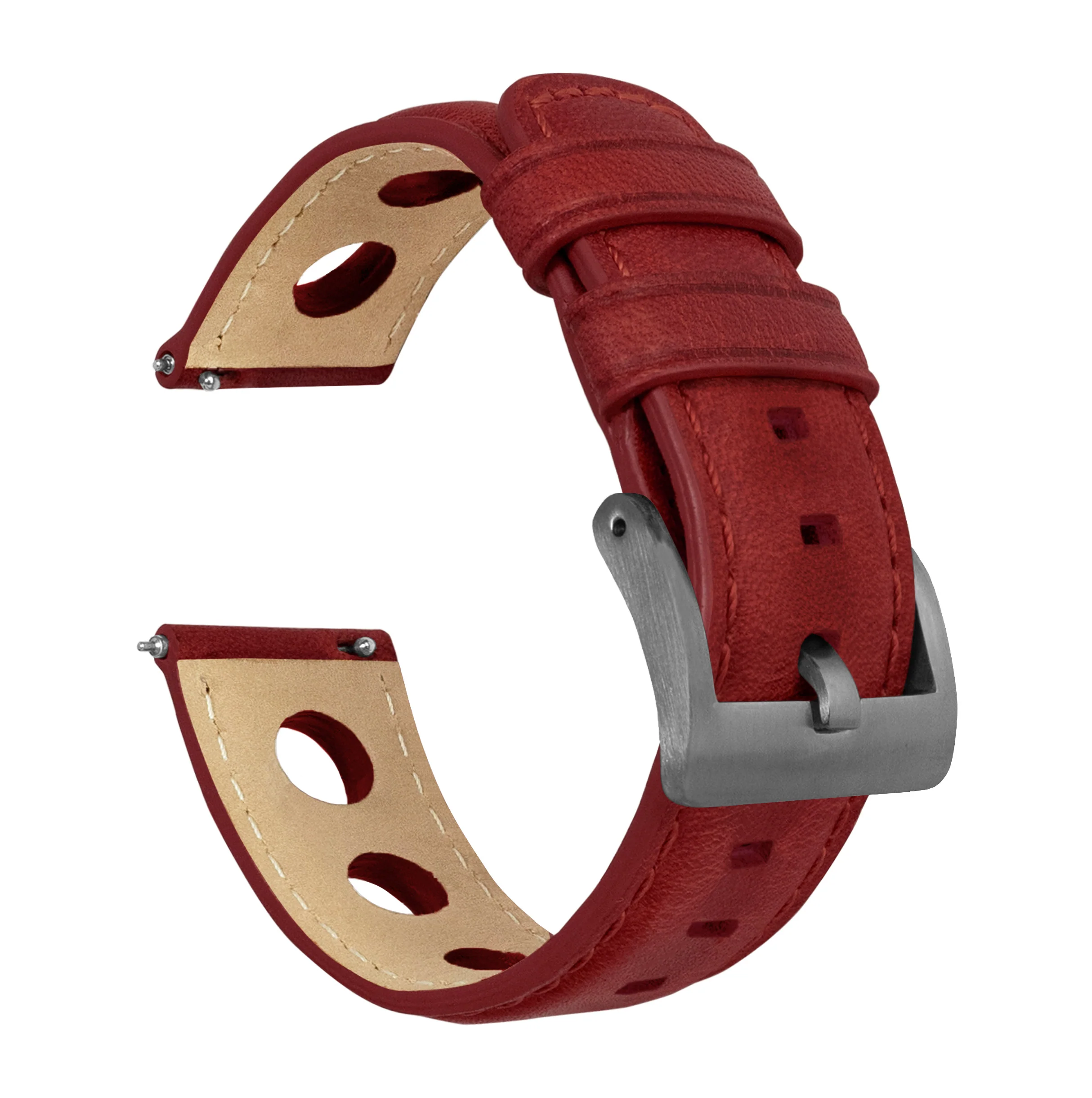 Crimson Red Rally Horween Leather Watch Band - Image 7