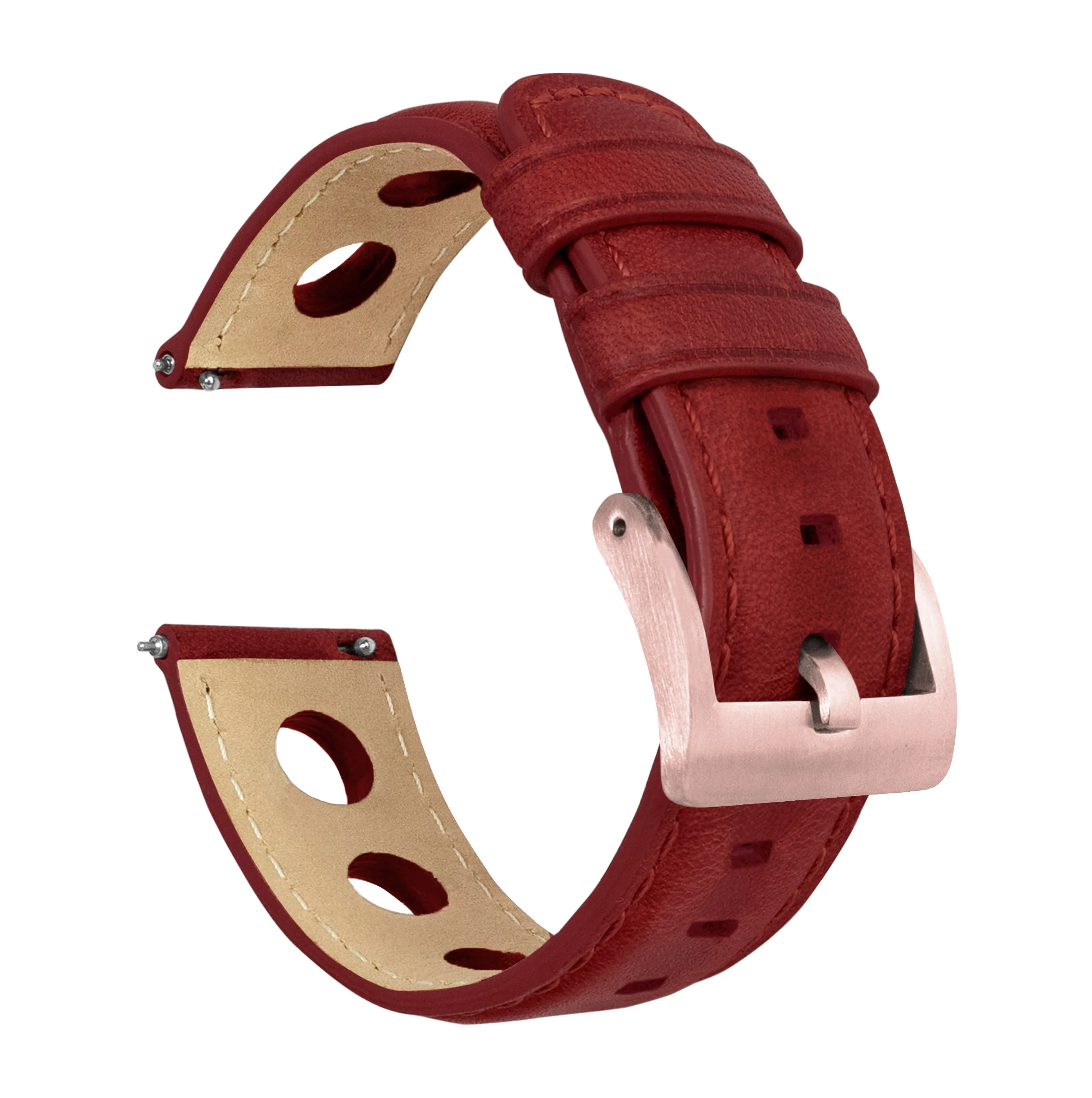 Crimson Red Rally Horween Leather Watch Band - Image 8