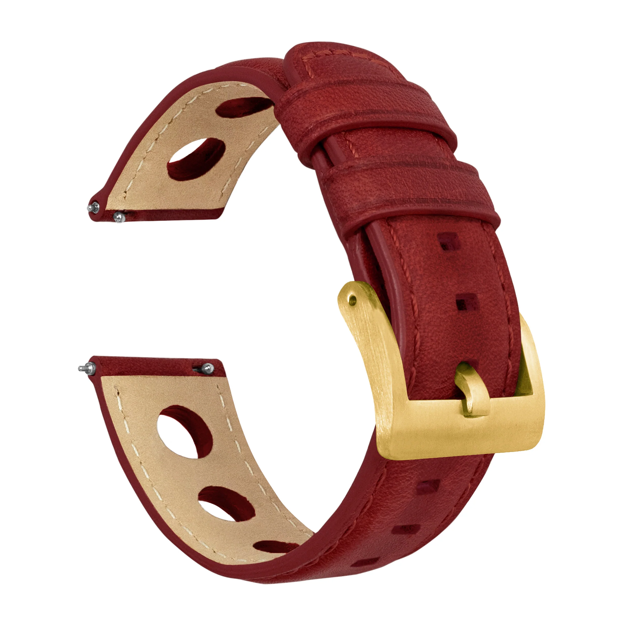 Crimson Red Rally Horween Leather Watch Band - Image 9