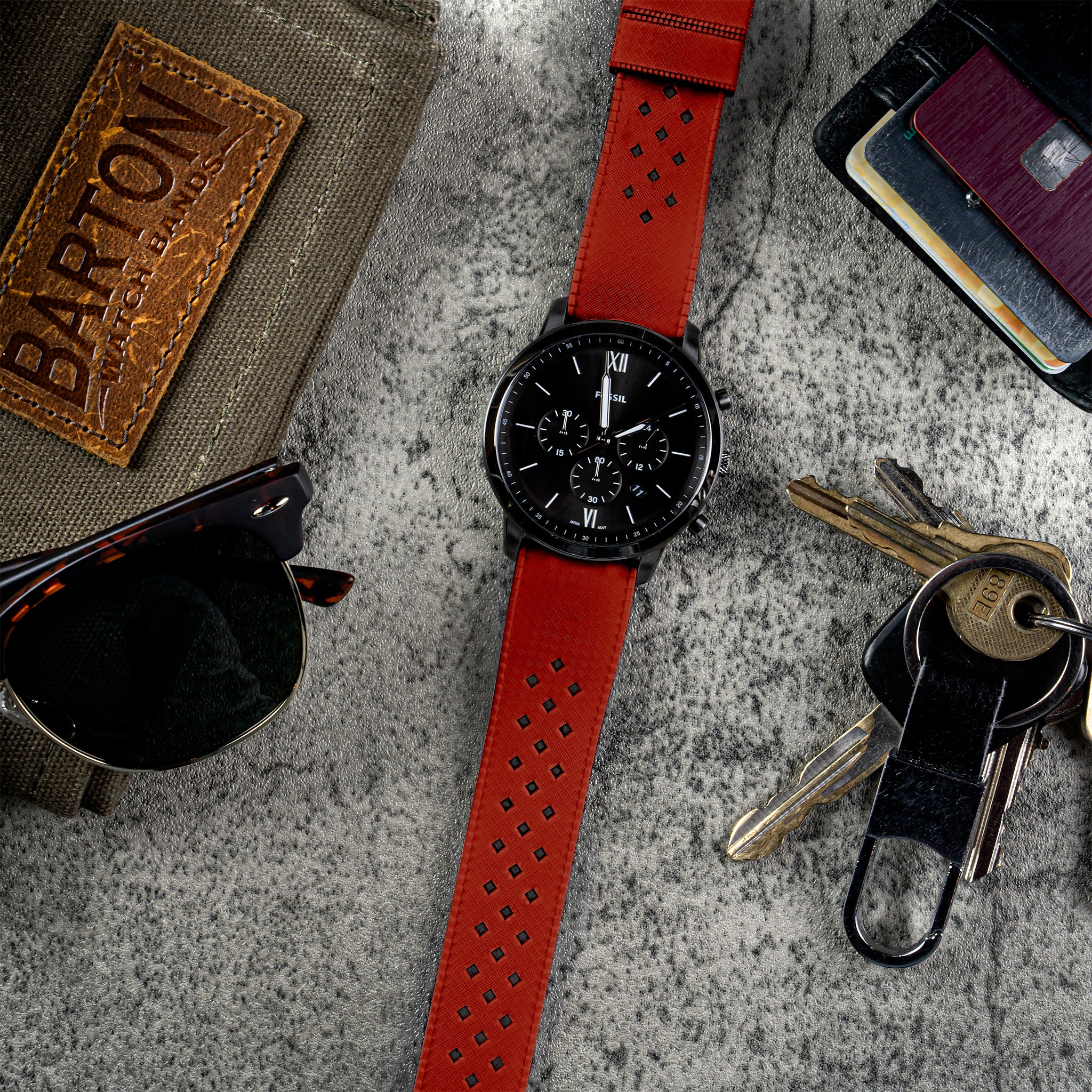 Crimson Red Tropical Style Watch Band - Image 2