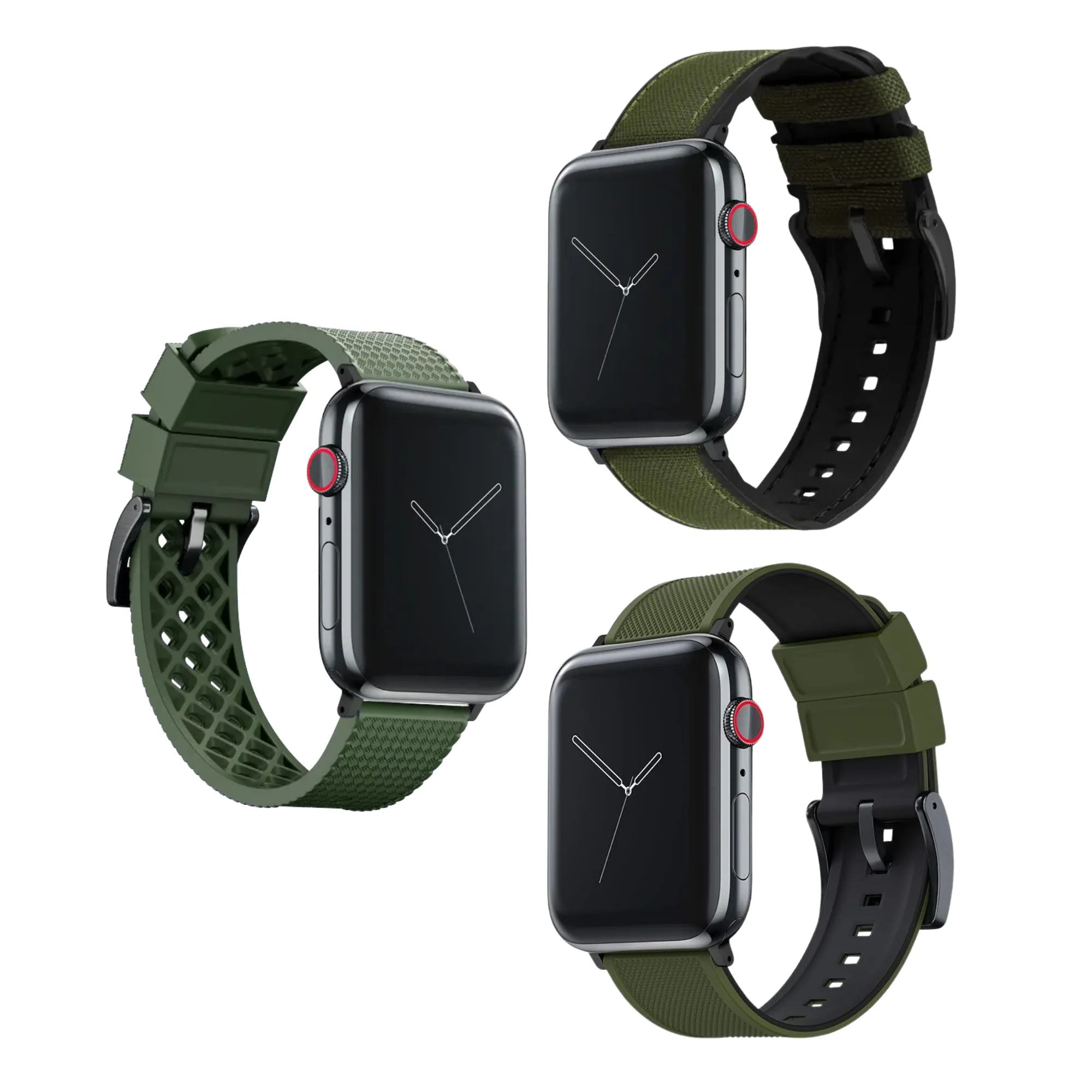 Elite Diver Army Green Apple Watch Strap Bundle | 3 Watch Bands - Image 4