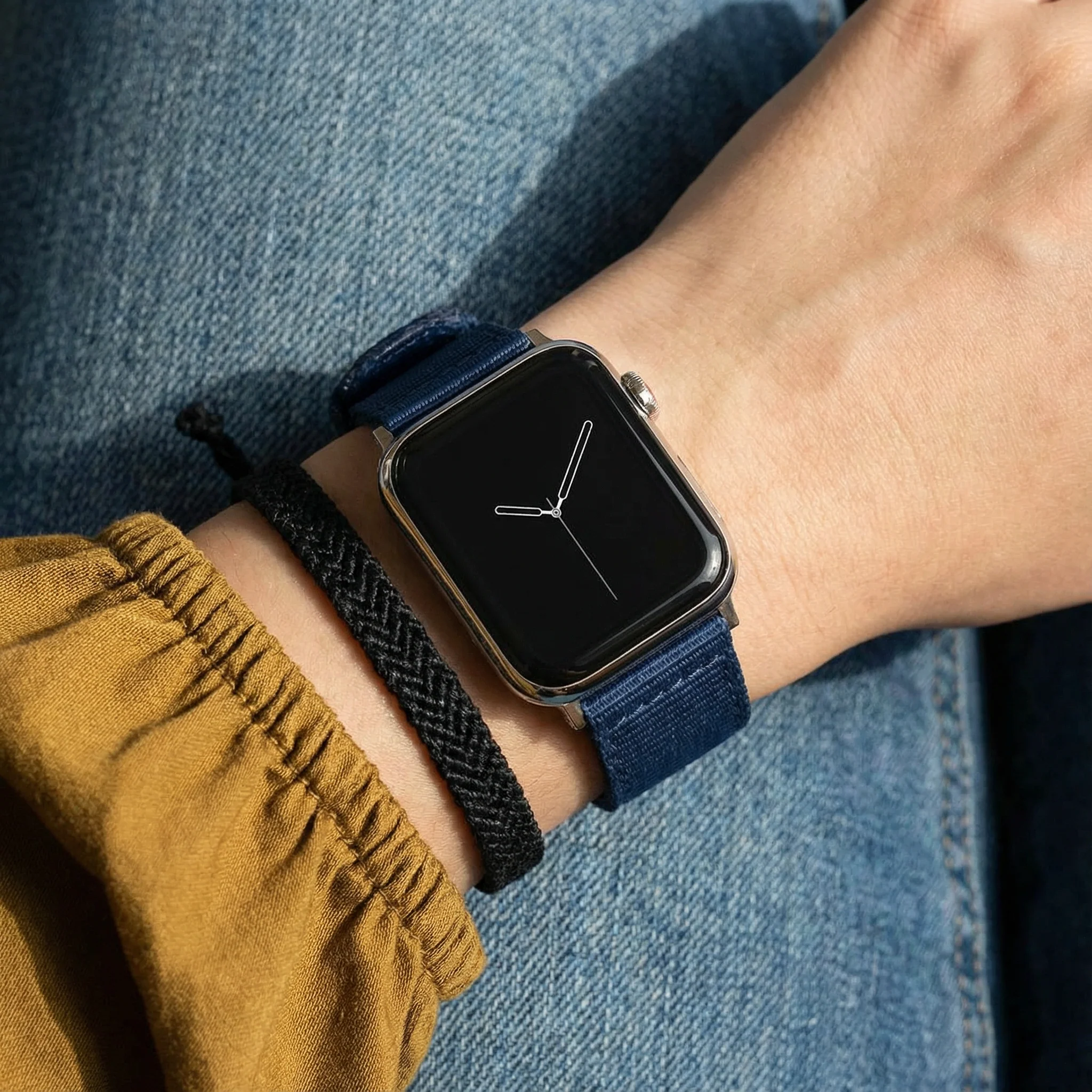 Apple Watch Two Piece NATO® style Navy Blue Watch Band - Image 4