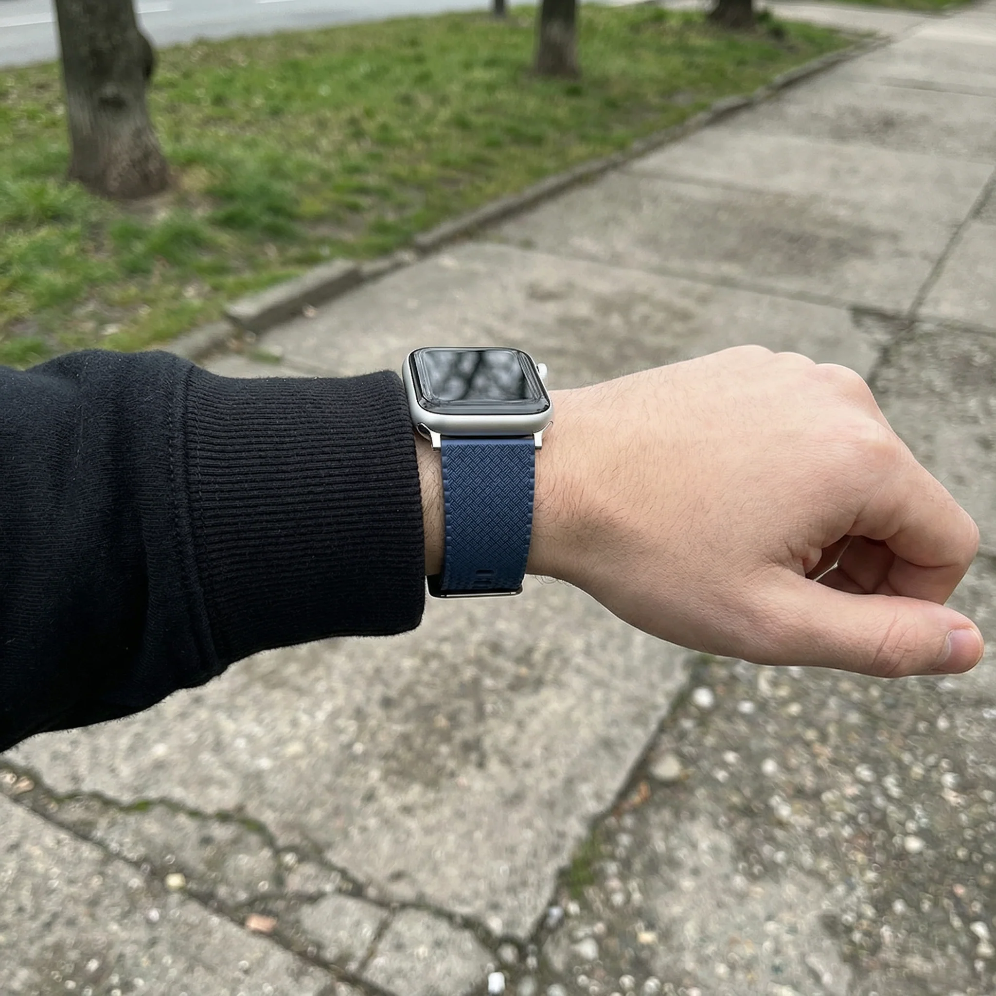 Apple Watch Tropical Style Navy Blue Watch Band - Image 2