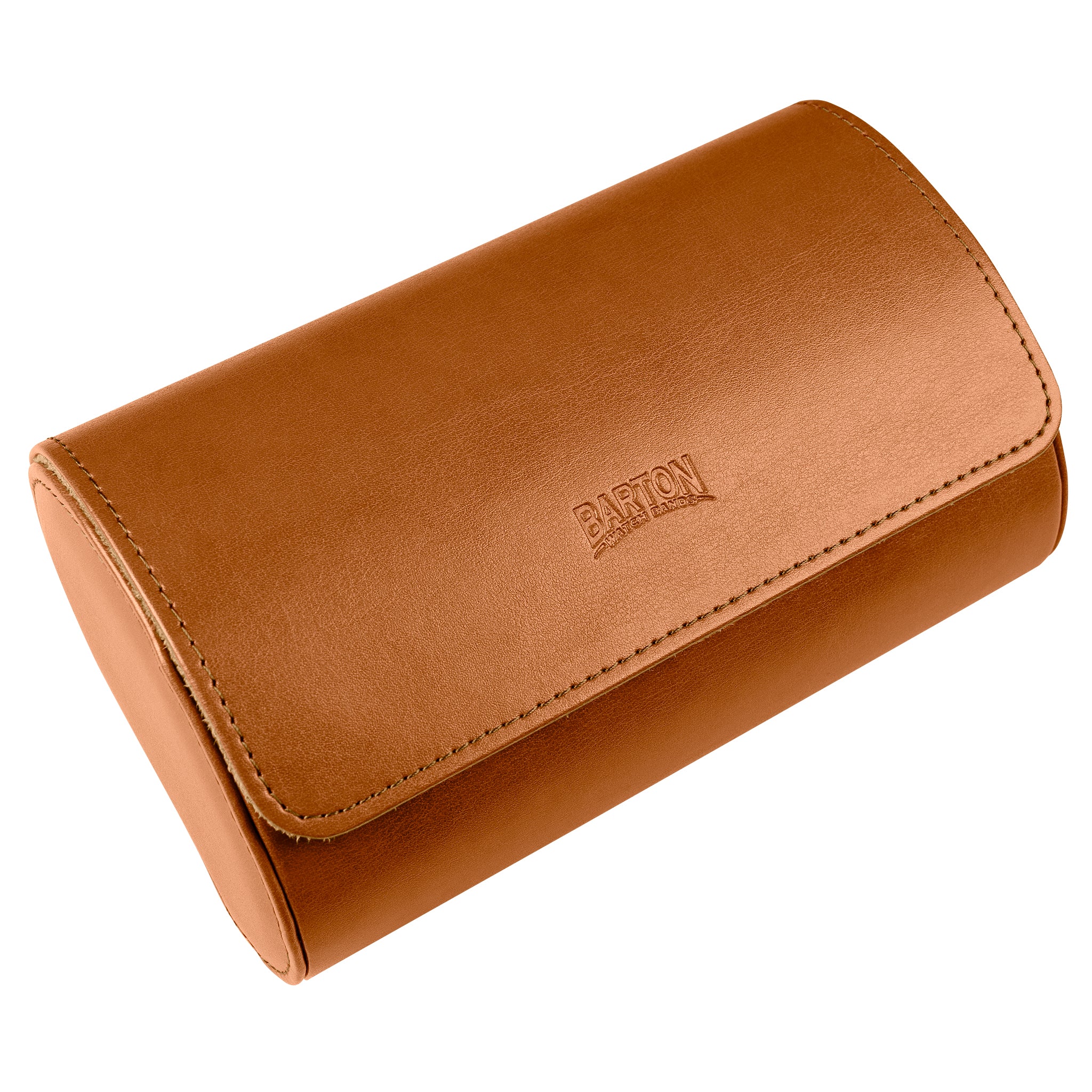 Double Recycled Leather Watch Roll Travel Case - Image 14