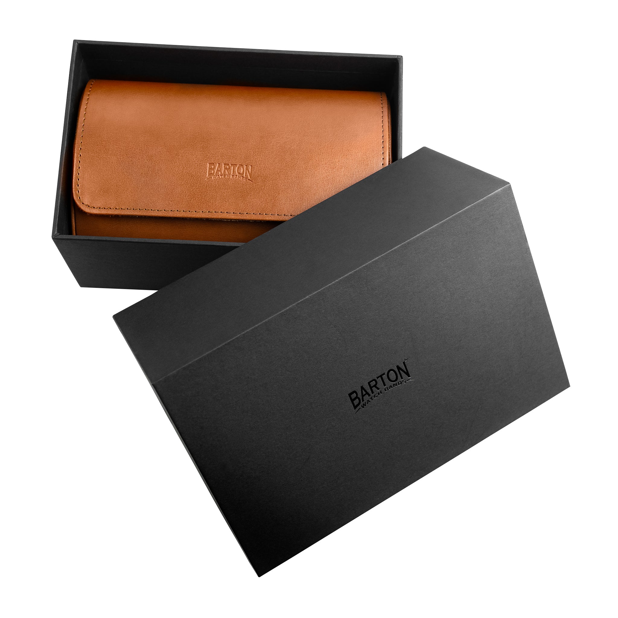 Double Recycled Leather Watch Roll Travel Case - Image 17