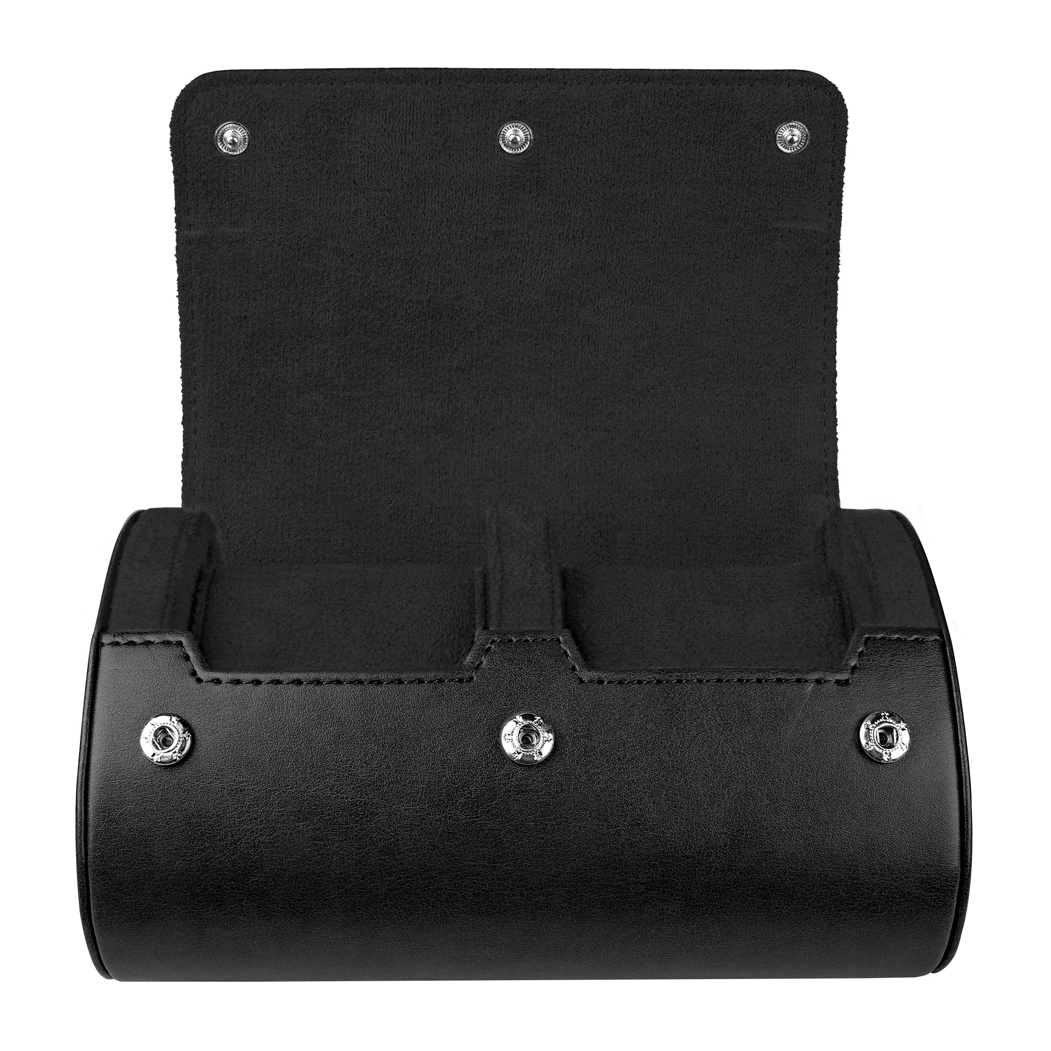 Double Recycled Leather Watch Roll Travel Case - Image 21