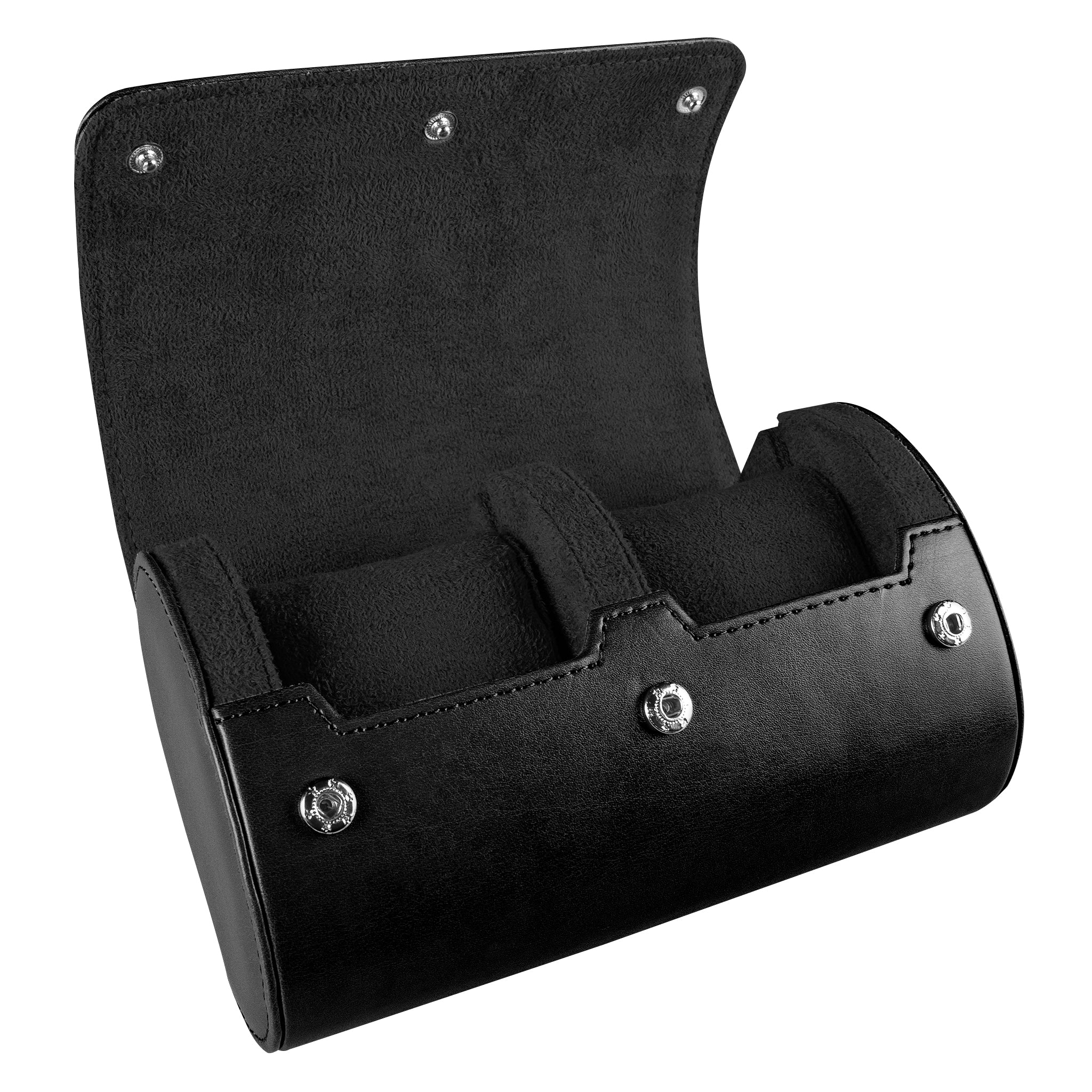 Double Recycled Leather Watch Roll Travel Case - Image 9