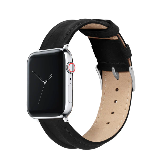 Midnight Apple Watch Black Leather Strap Bundle | 2 Watch Bands - Image 2